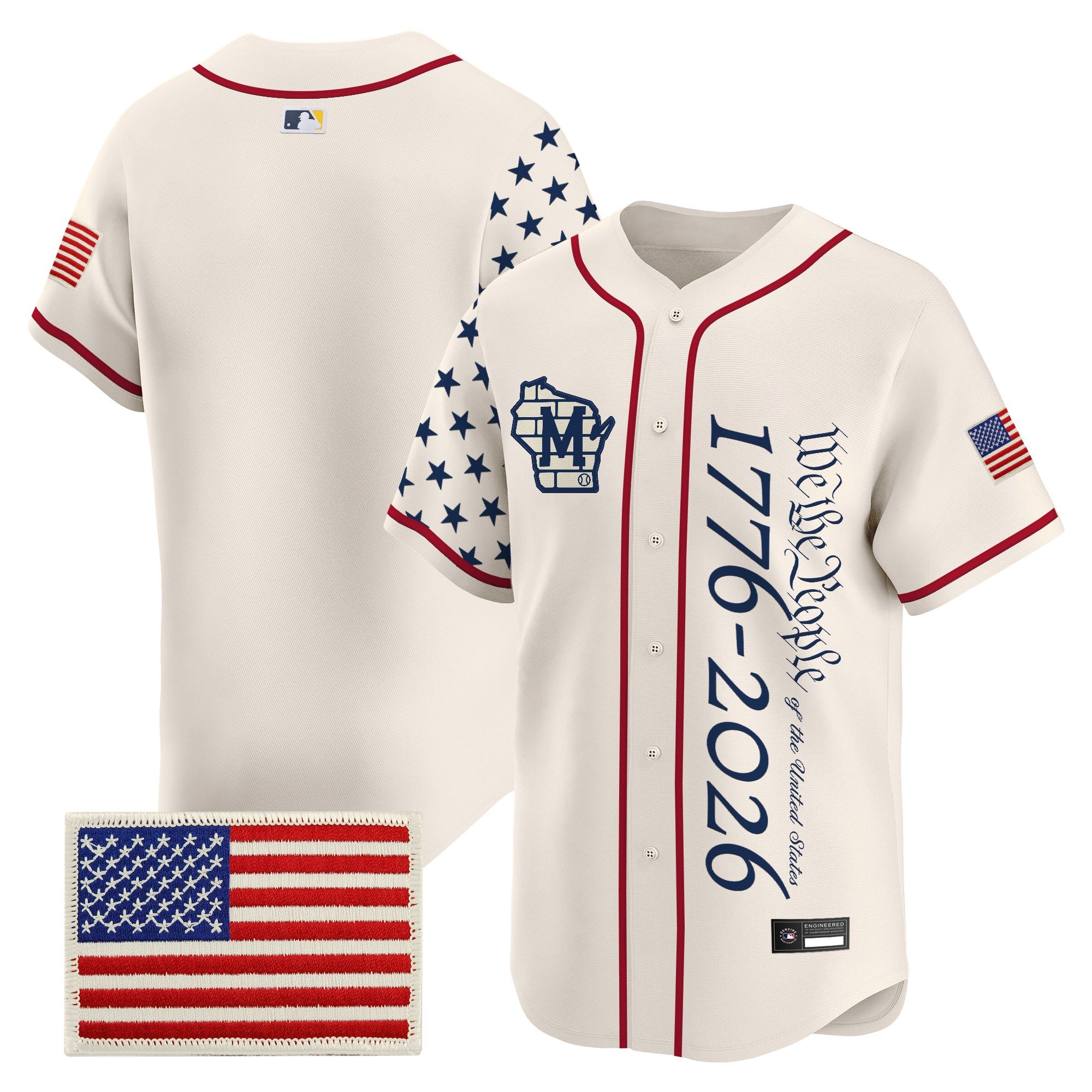 Men's Milwaukee Brewers "America 250 Edition" Vapor Premier Limited Jersey V2 - All Stitched