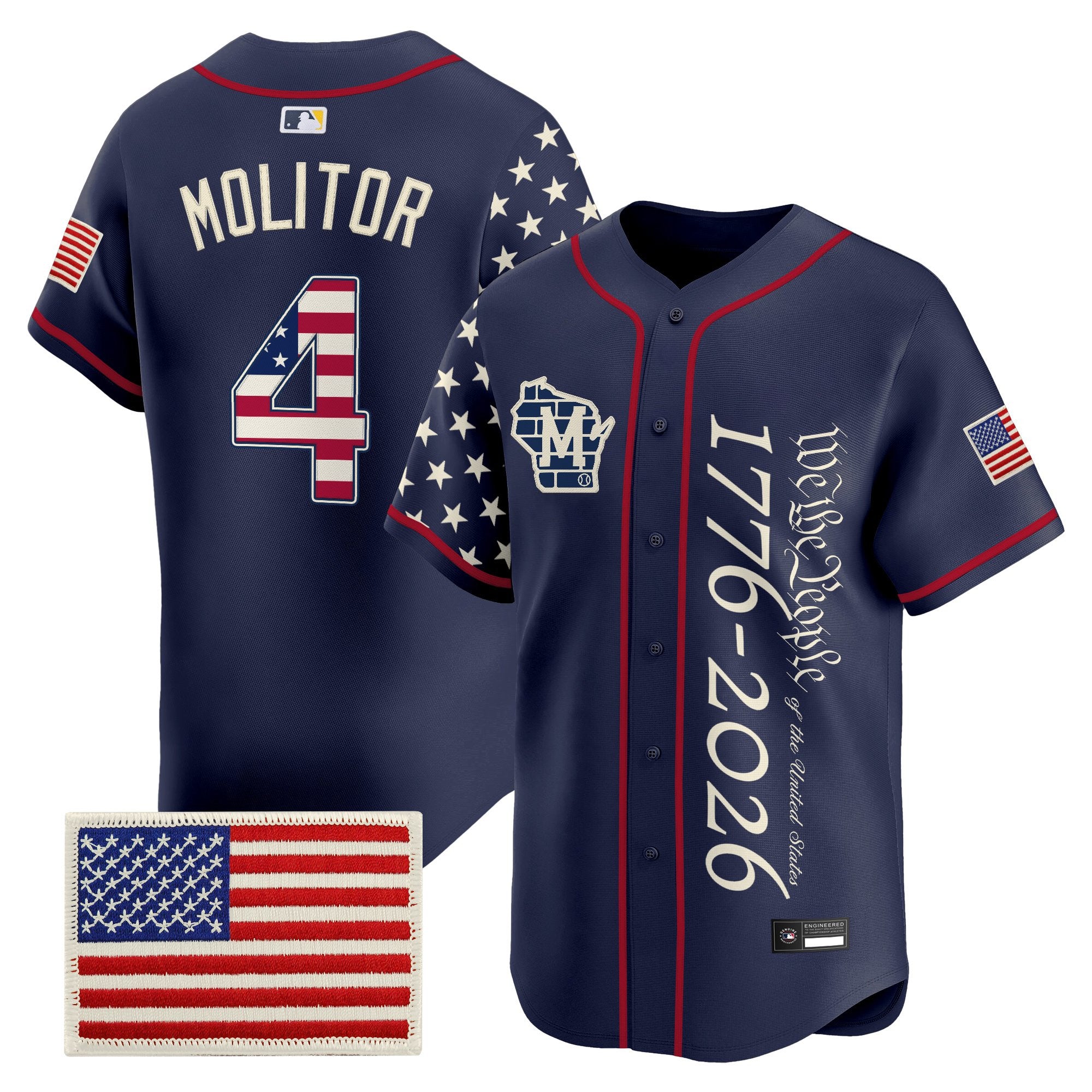 Men's Milwaukee Brewers "America 250 Edition" Vapor Premier Limited Jersey V2 - All Stitched