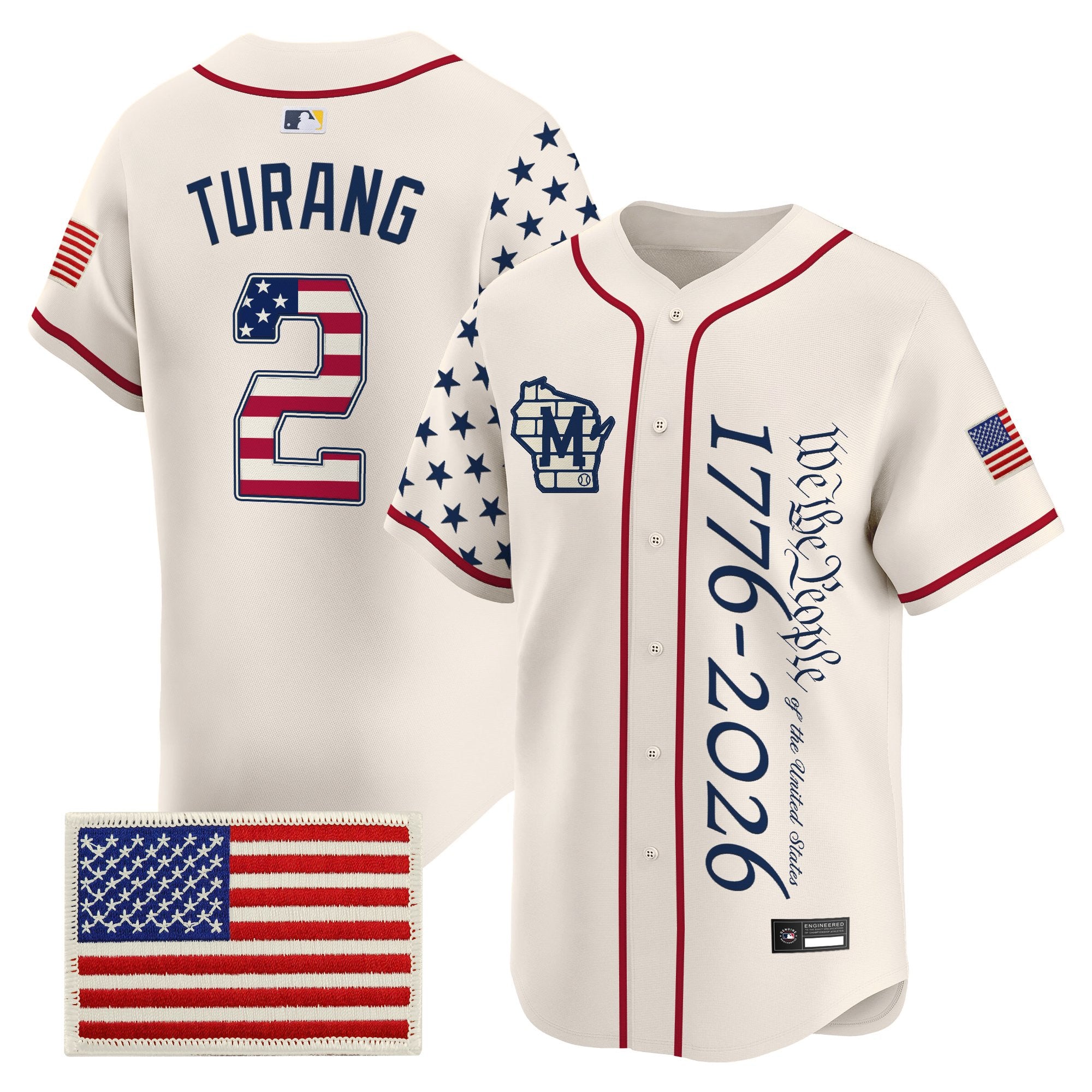 Men's Milwaukee Brewers "America 250 Edition" Vapor Premier Limited Jersey V2 - All Stitched