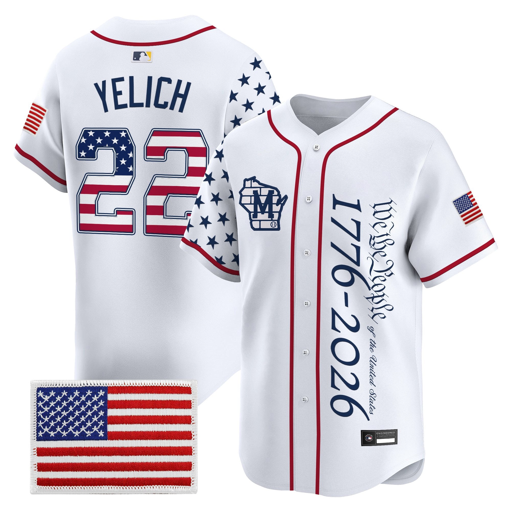 Men's Milwaukee Brewers "America 250 Edition" Vapor Premier Limited Jersey V2 - All Stitched