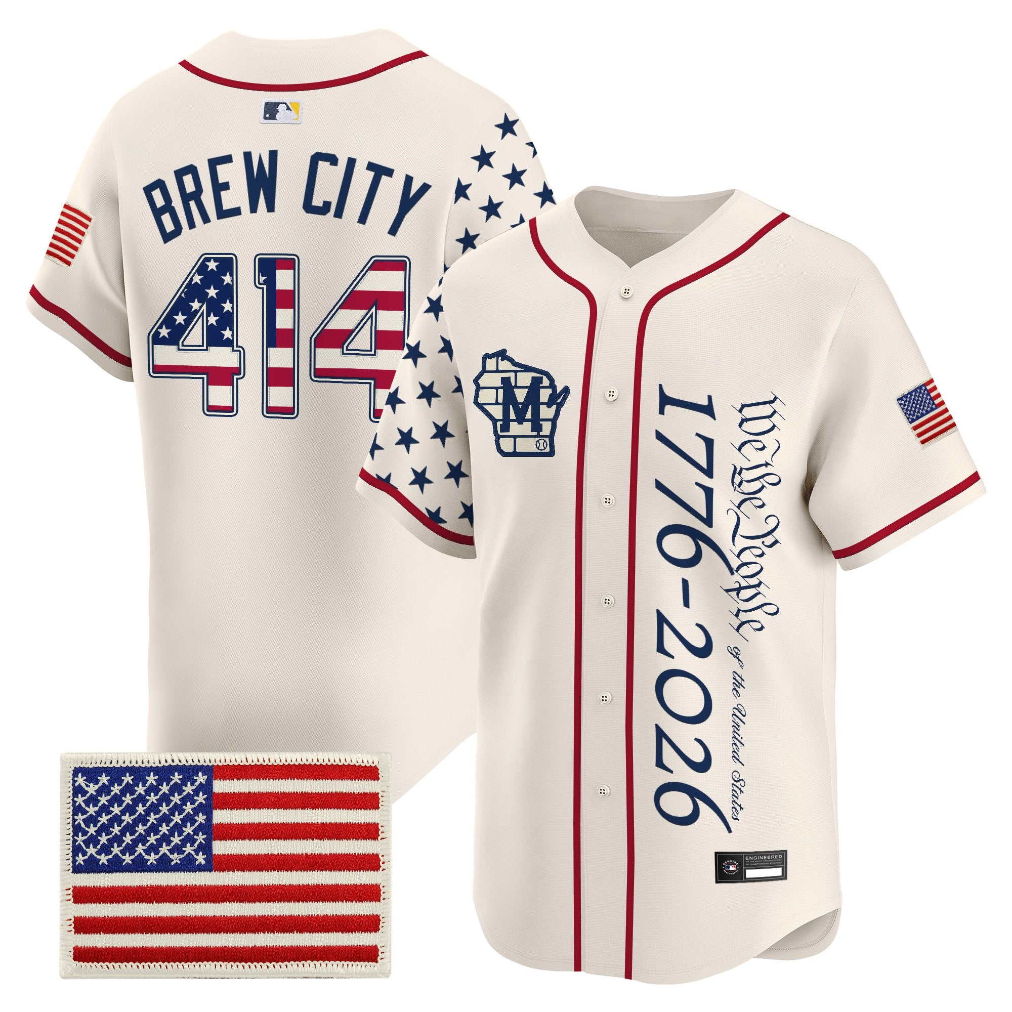 Men's Milwaukee Brewers "America 250 Edition" Vapor Premier Limited Jersey V2 - All Stitched