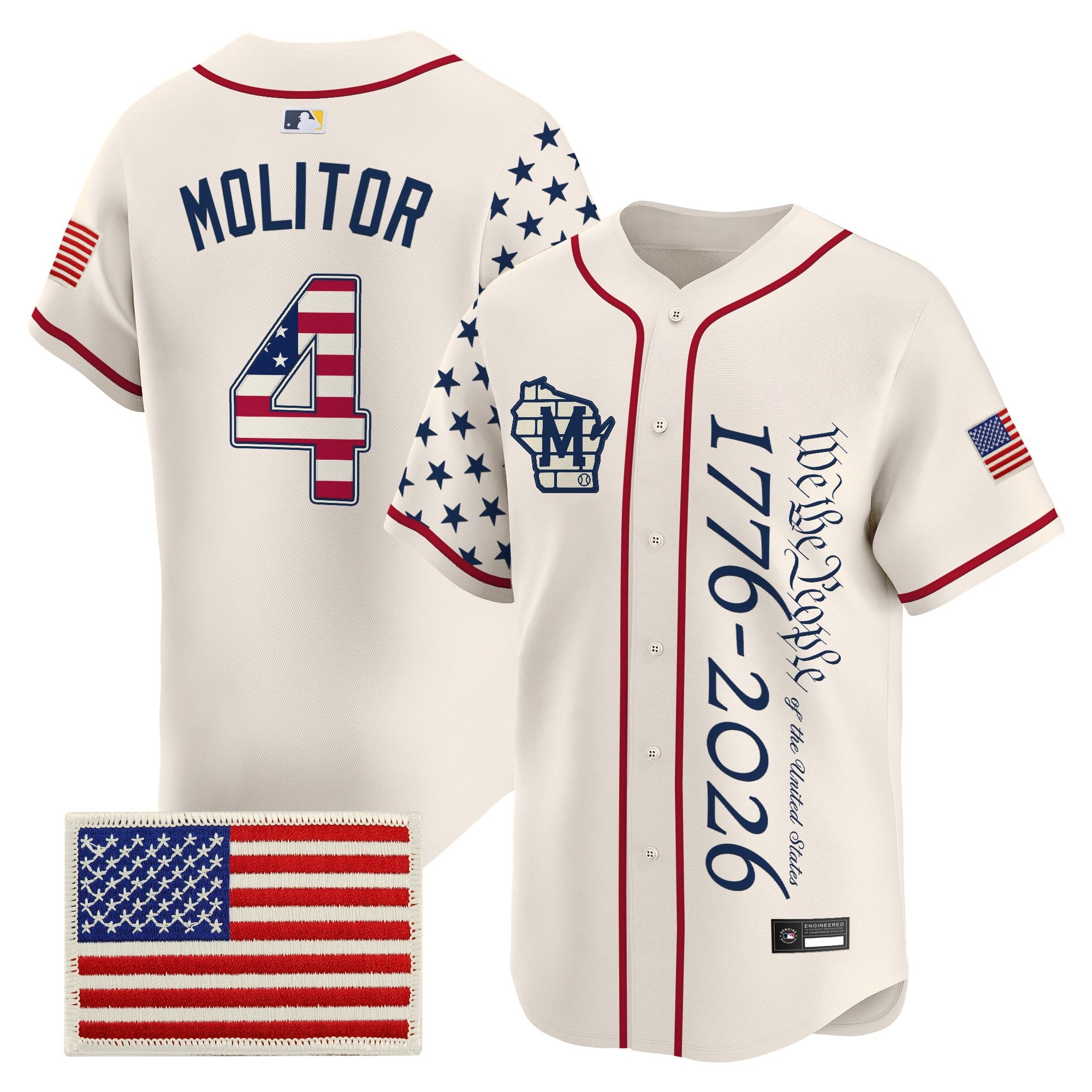 Men's Milwaukee Brewers "America 250 Edition" Vapor Premier Limited Jersey V2 - All Stitched