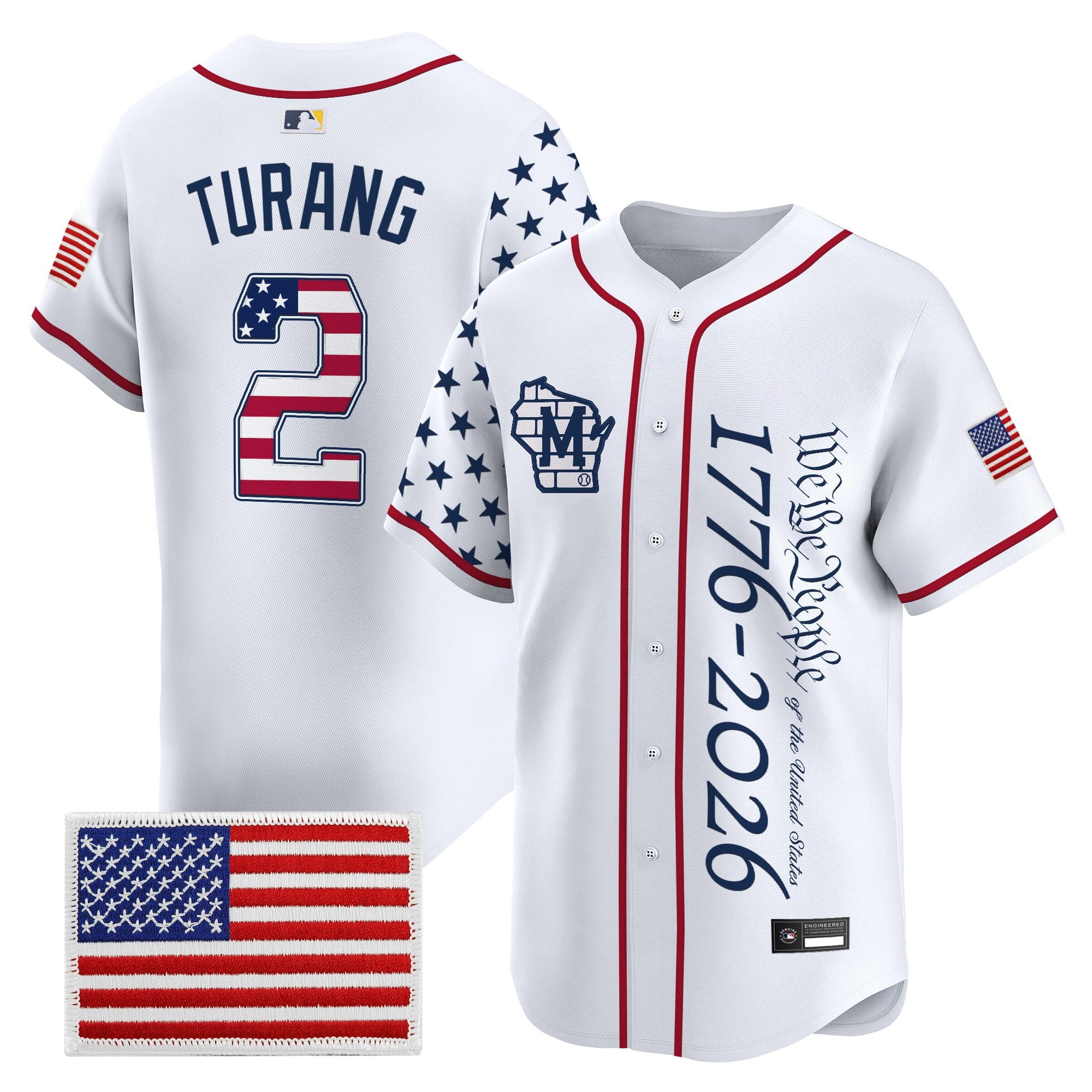 Men's Milwaukee Brewers "America 250 Edition" Vapor Premier Limited Jersey V2 - All Stitched