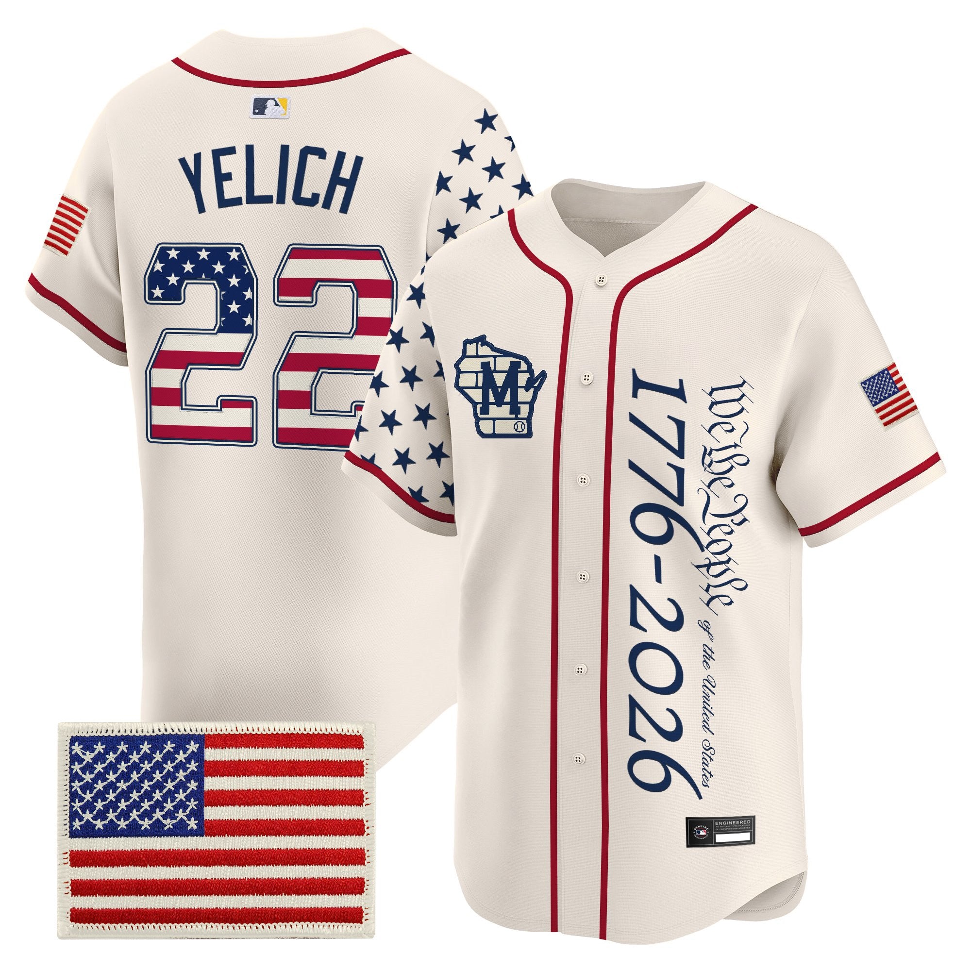 Men's Milwaukee Brewers "America 250 Edition" Vapor Premier Limited Jersey V2 - All Stitched