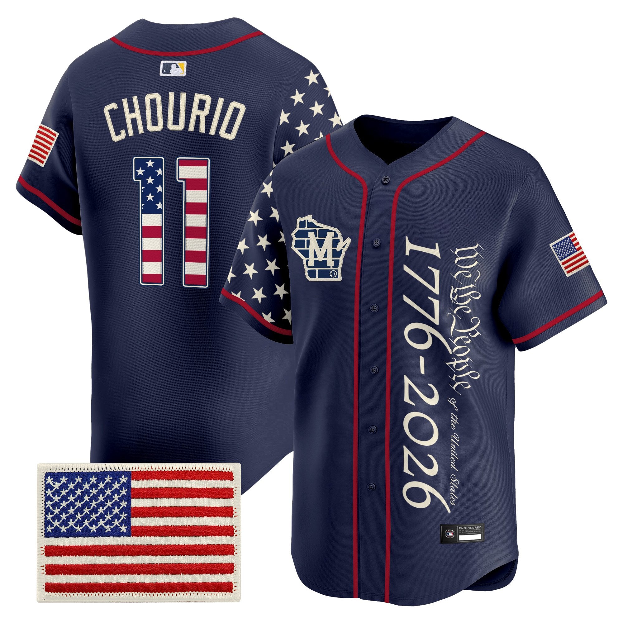 Men's Milwaukee Brewers "America 250 Edition" Vapor Premier Limited Jersey V2 - All Stitched