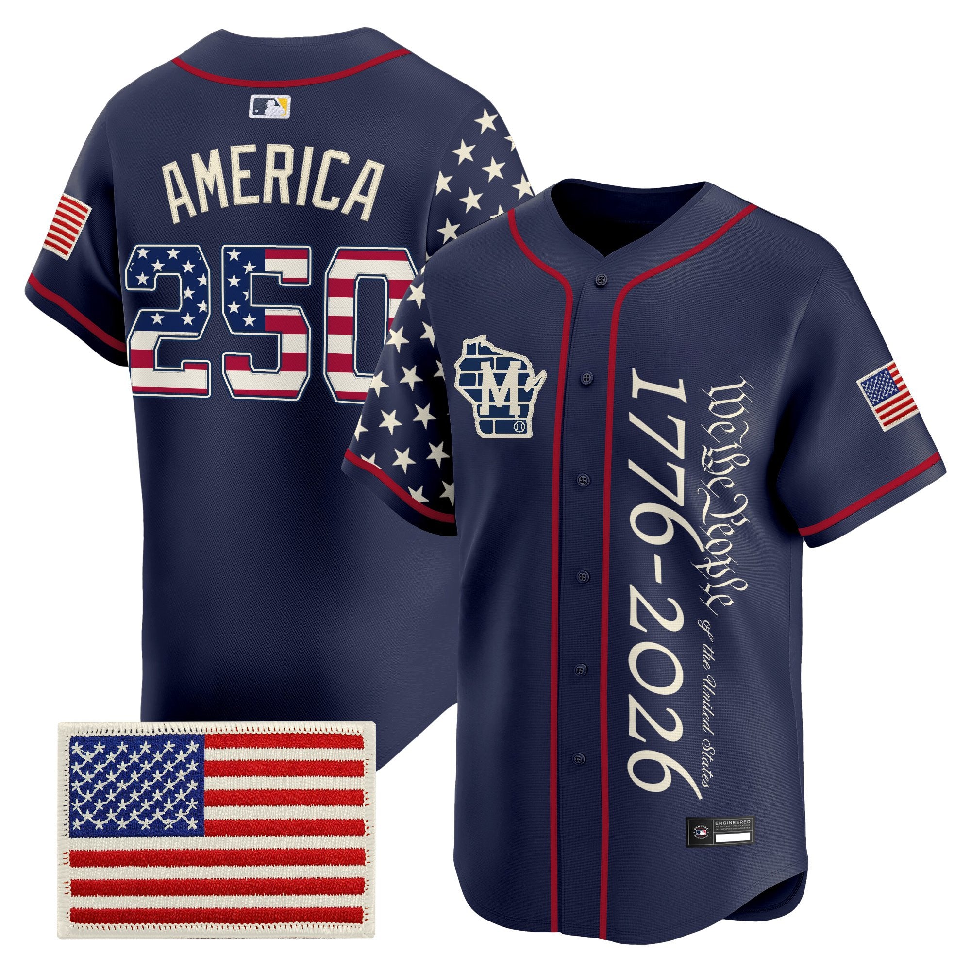 Men's Milwaukee Brewers "America 250 Edition" Vapor Premier Limited Jersey V2 - All Stitched
