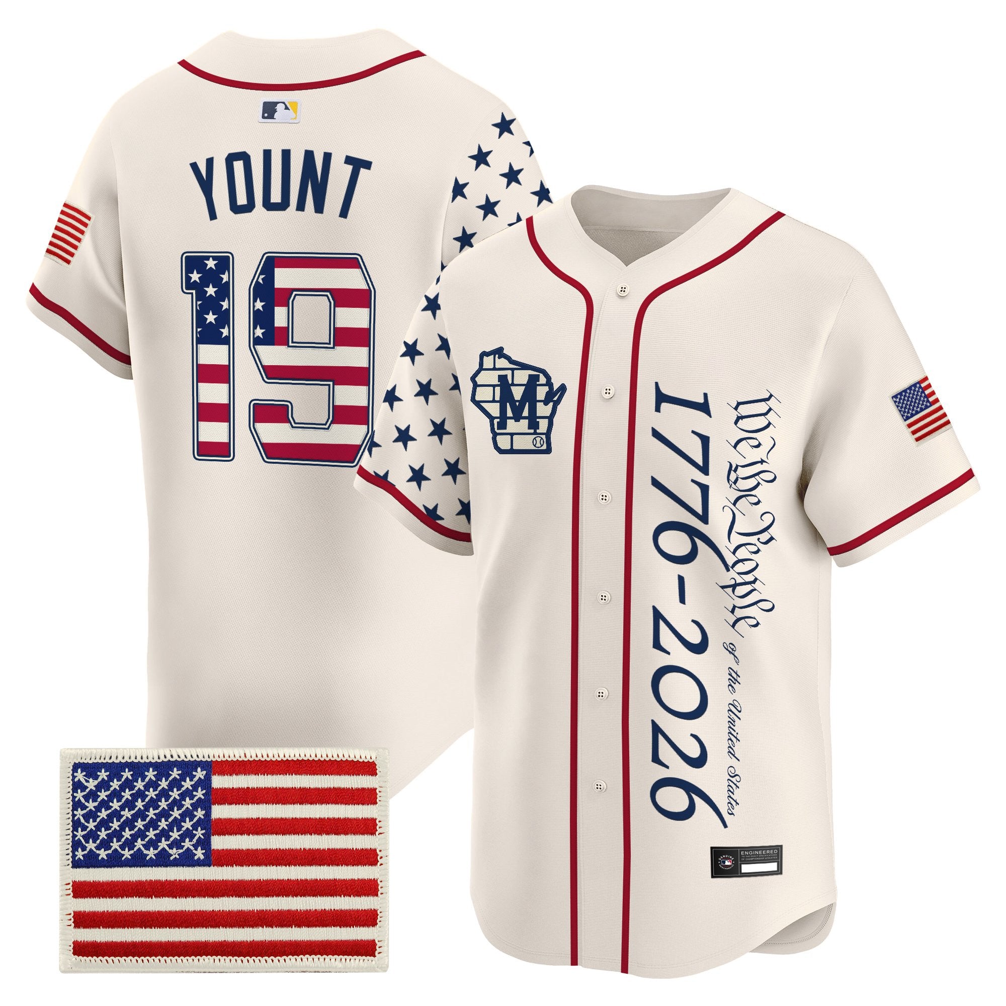 Men's Milwaukee Brewers "America 250 Edition" Vapor Premier Limited Jersey V2 - All Stitched