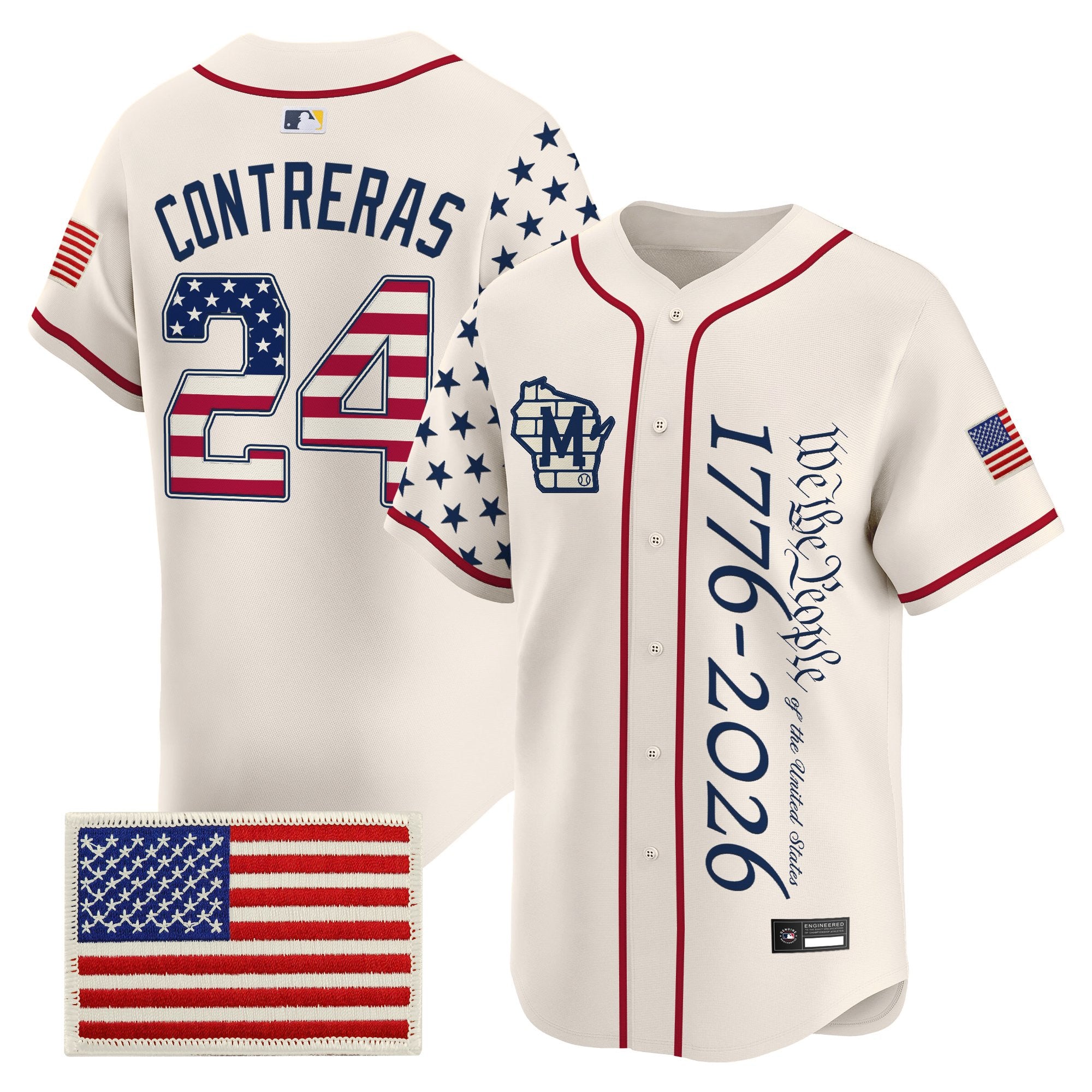 Men's Milwaukee Brewers "America 250 Edition" Vapor Premier Limited Jersey V2 - All Stitched