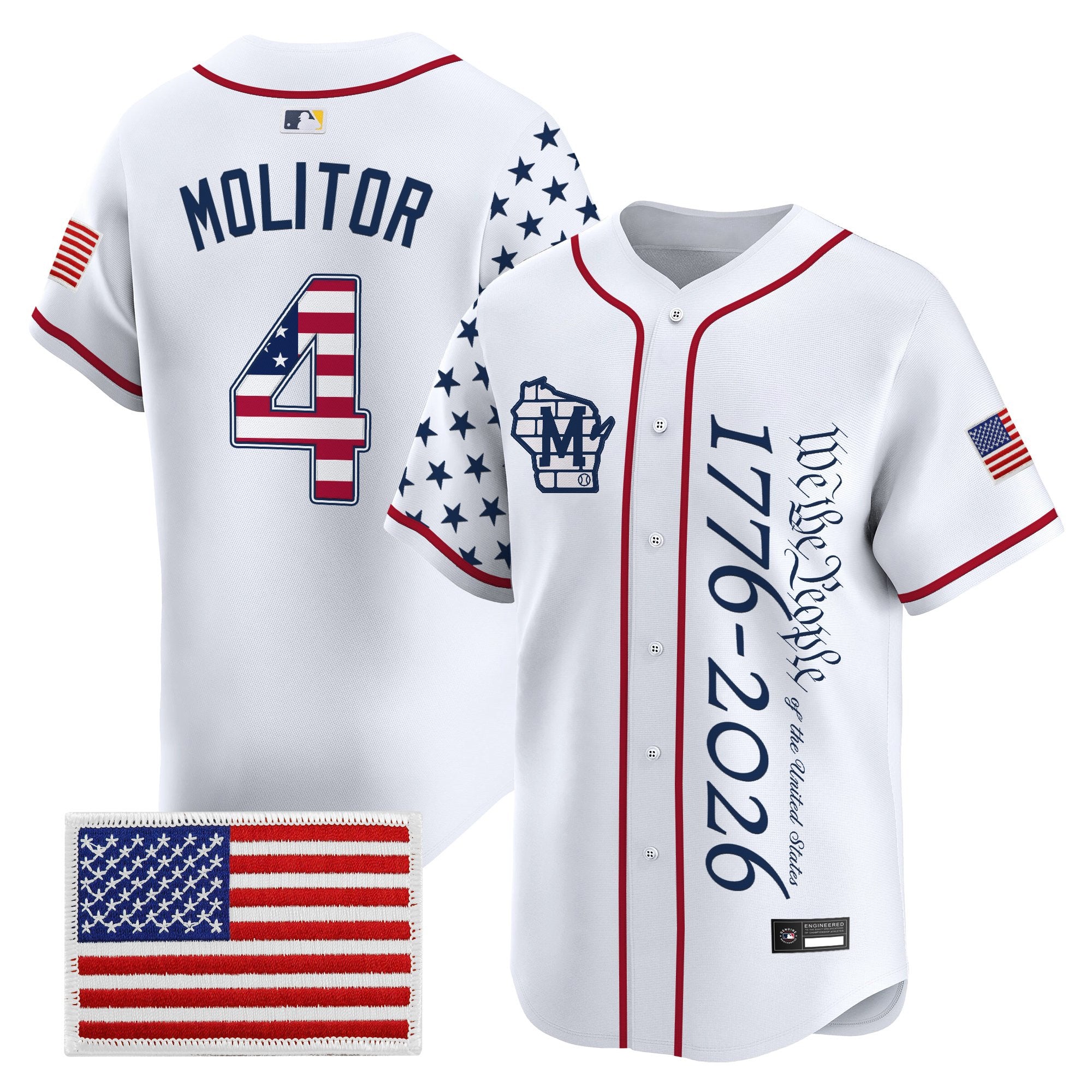 Men's Milwaukee Brewers "America 250 Edition" Vapor Premier Limited Jersey V2 - All Stitched
