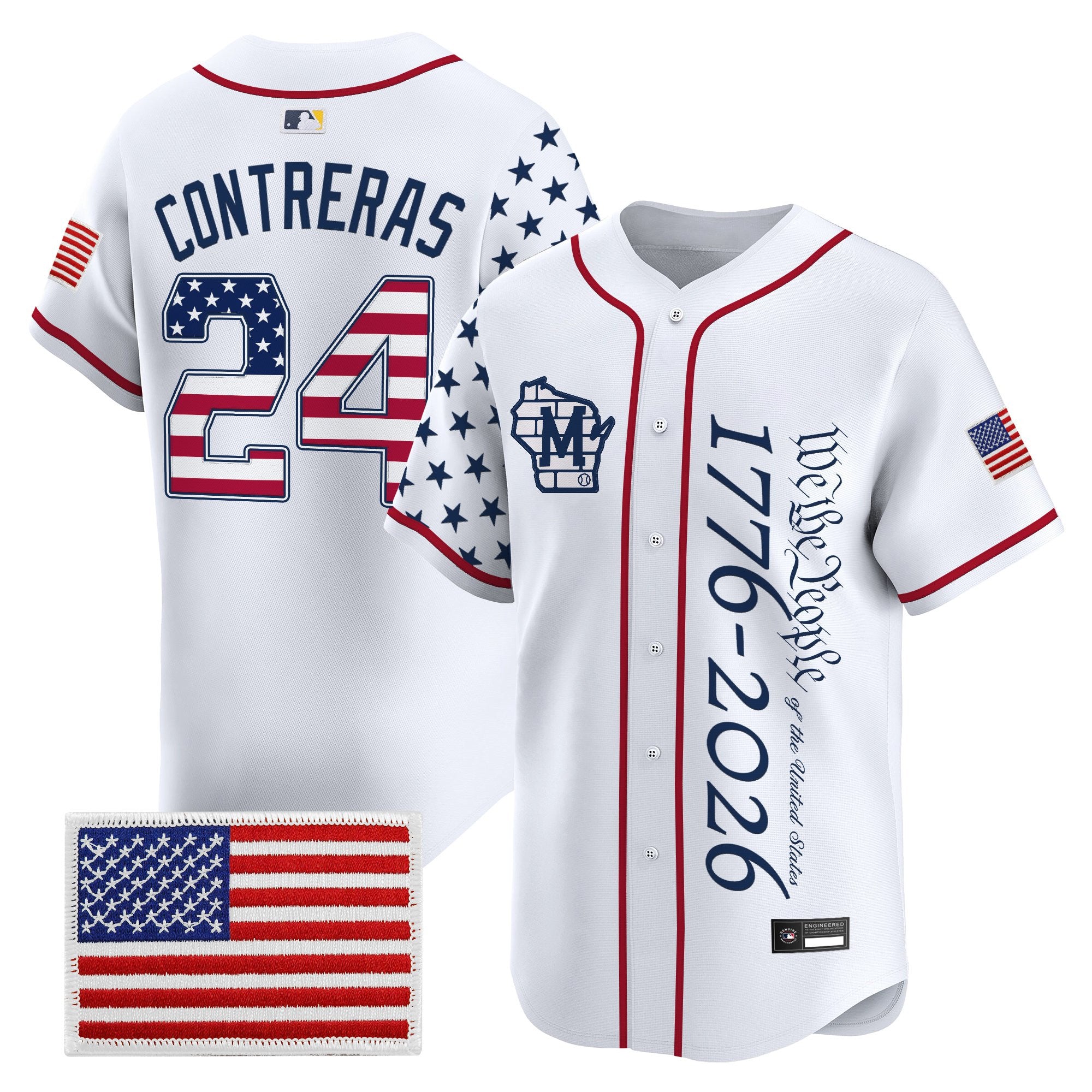 Men's Milwaukee Brewers "America 250 Edition" Vapor Premier Limited Jersey V2 - All Stitched