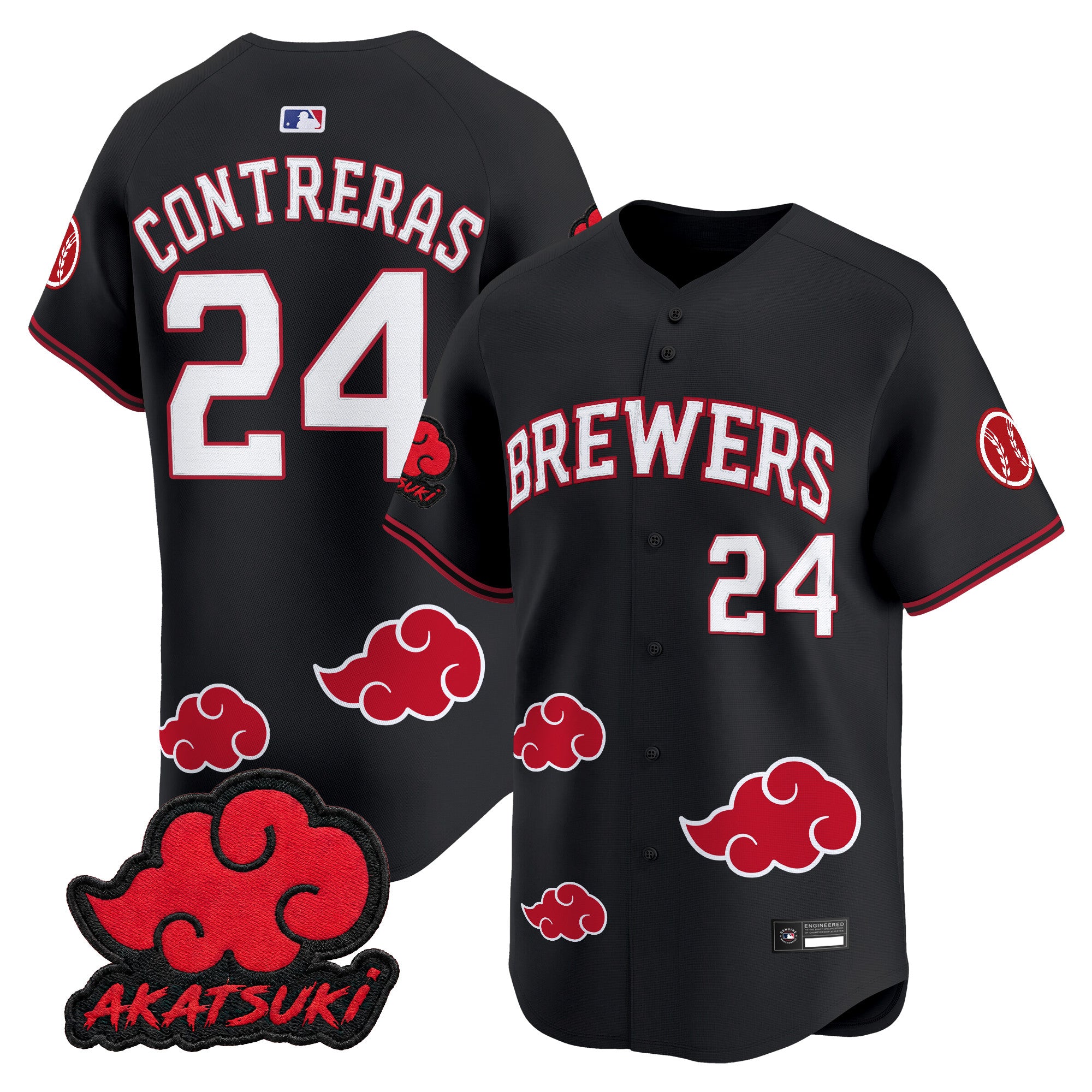 Milwaukee Brewers x Naruto Akatsuki Edition Vapor Premier Limited Jersey - Stitched