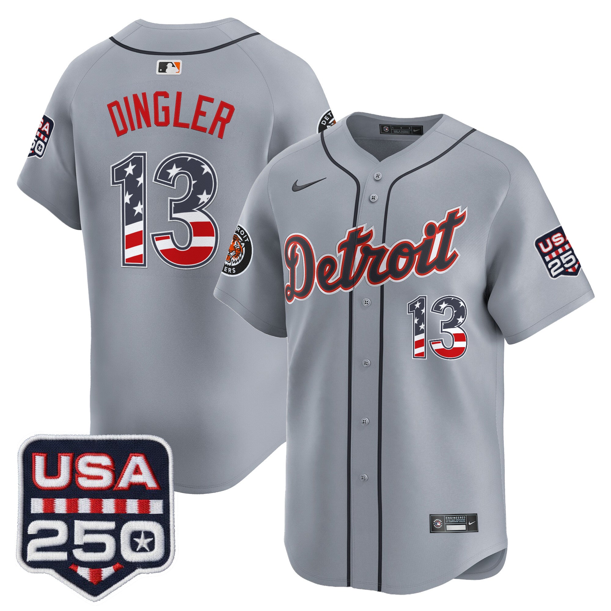 Men's Detroit Tigers USA 250 Fourth of July Vapor Premier Limited Jersey - All Stitched