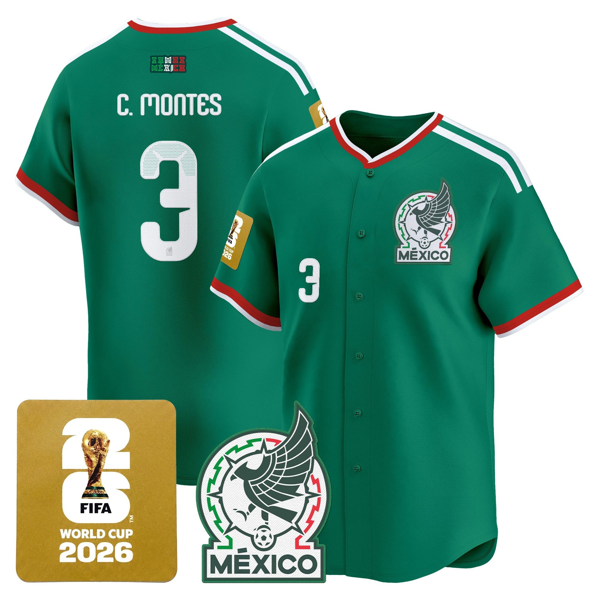 Men's Mexico 2026 World Cup Vapor Baseball Jersey - All Stitched