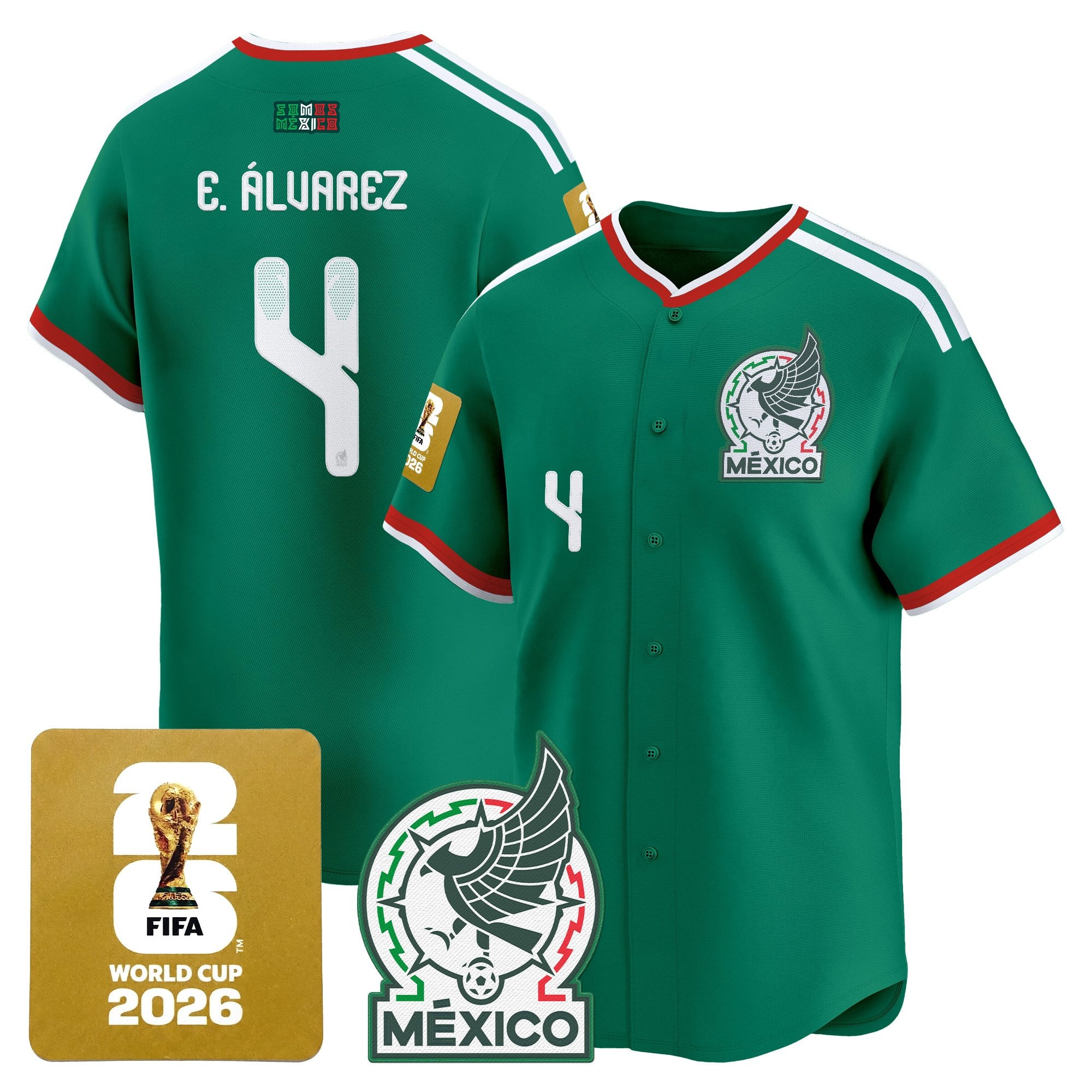 Men's Mexico 2026 World Cup Vapor Baseball Jersey - All Stitched
