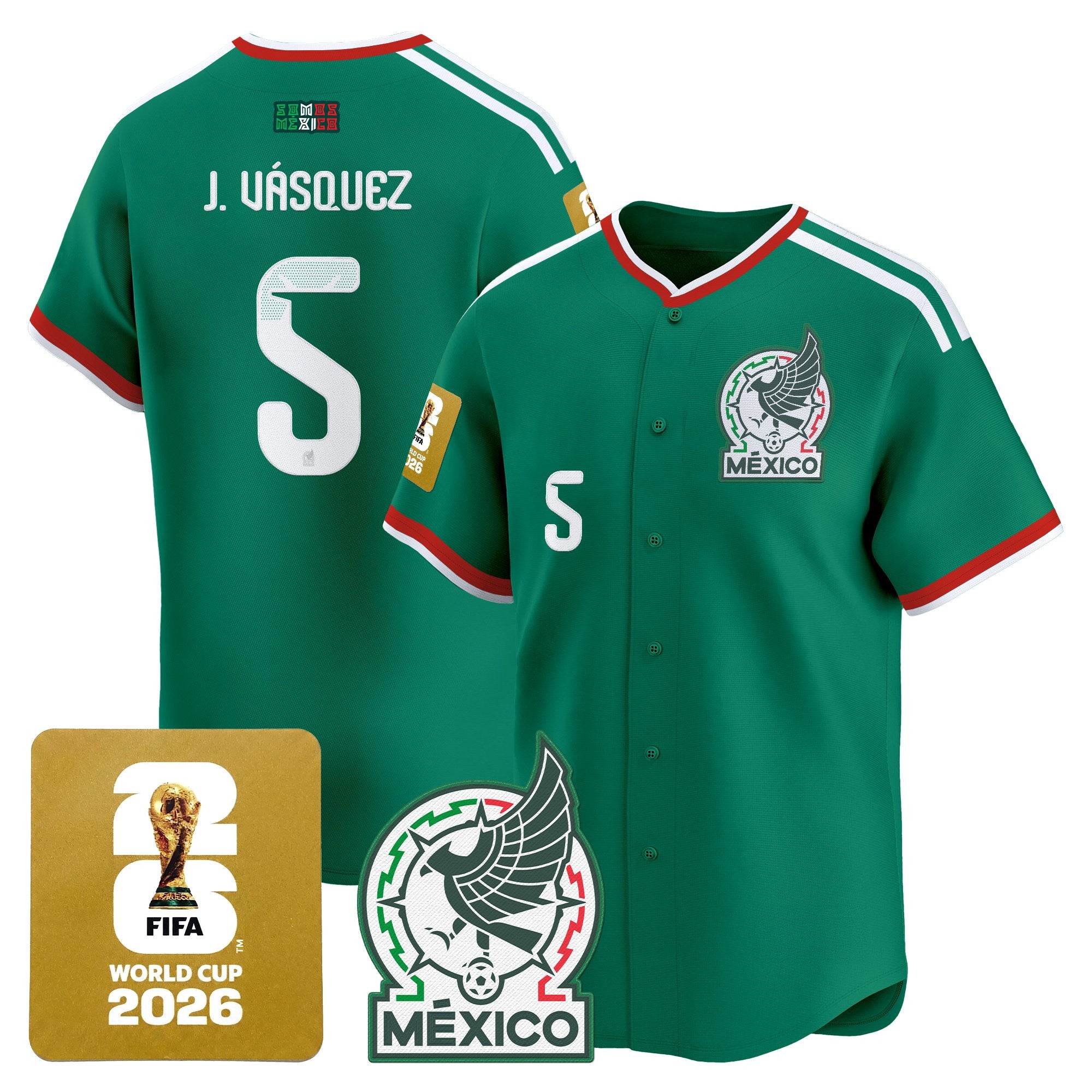 Men's Mexico 2026 World Cup Vapor Baseball Jersey - All Stitched