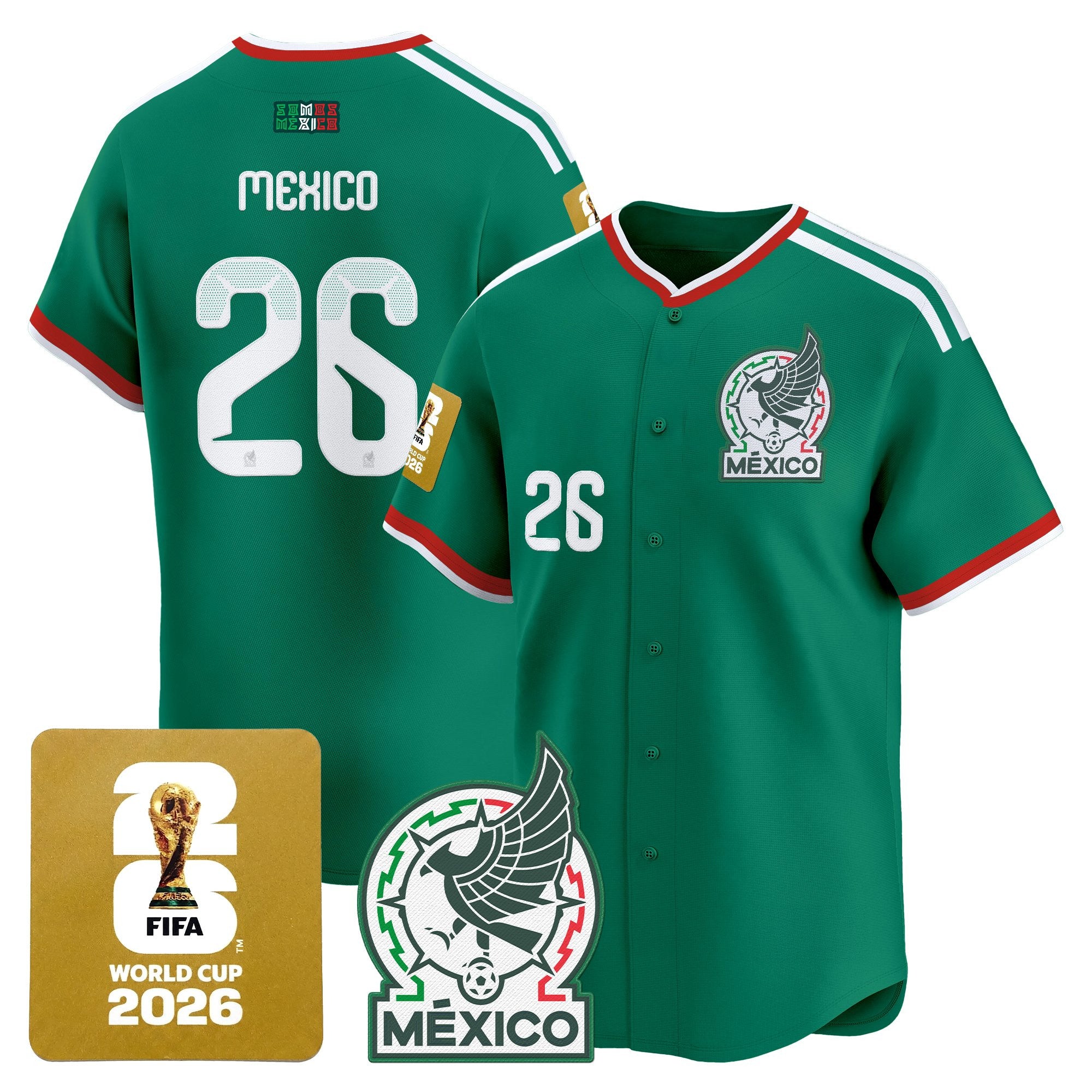 Men's Mexico 2026 World Cup Vapor Baseball Jersey - All Stitched