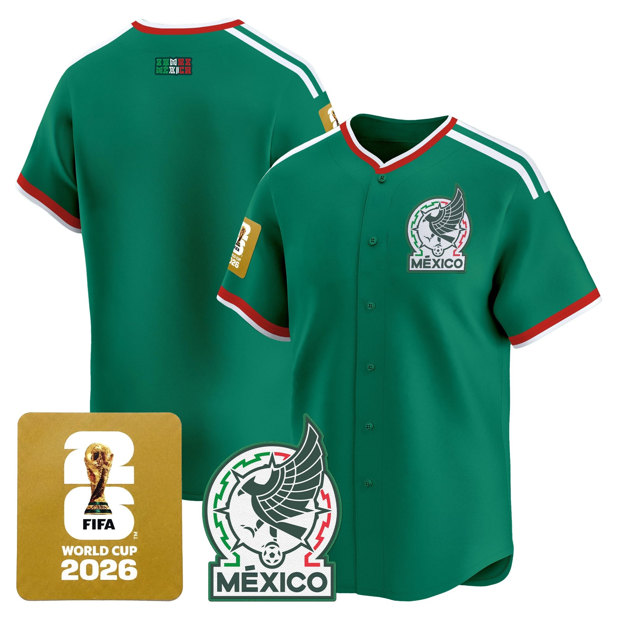 Men's Mexico 2026 World Cup Vapor Baseball Jersey - All Stitched