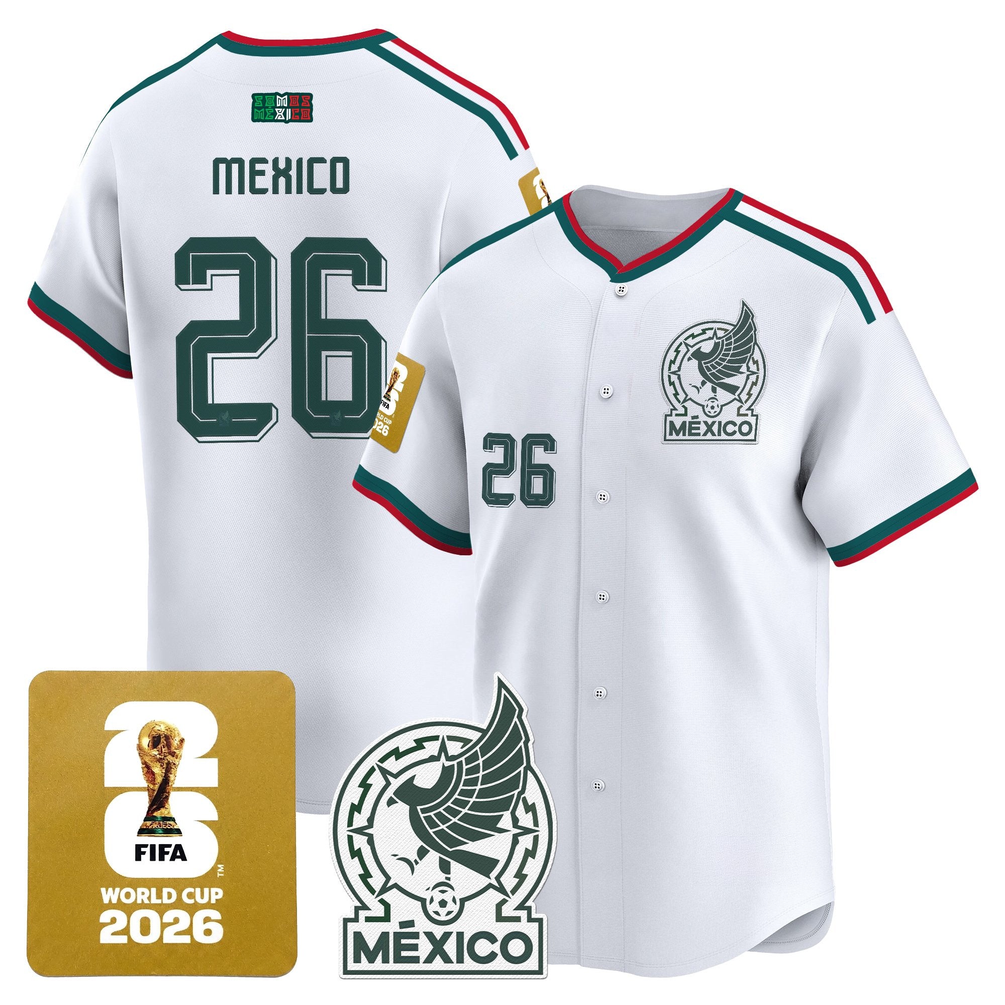 Men's Mexico 2026 World Cup Vapor Baseball Jersey - All Stitched