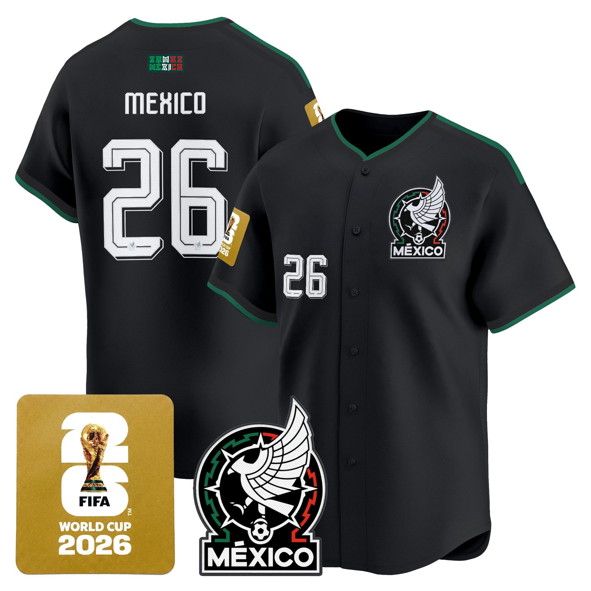 Men's Mexico 2026 World Cup Vapor Baseball Jersey - All Stitched