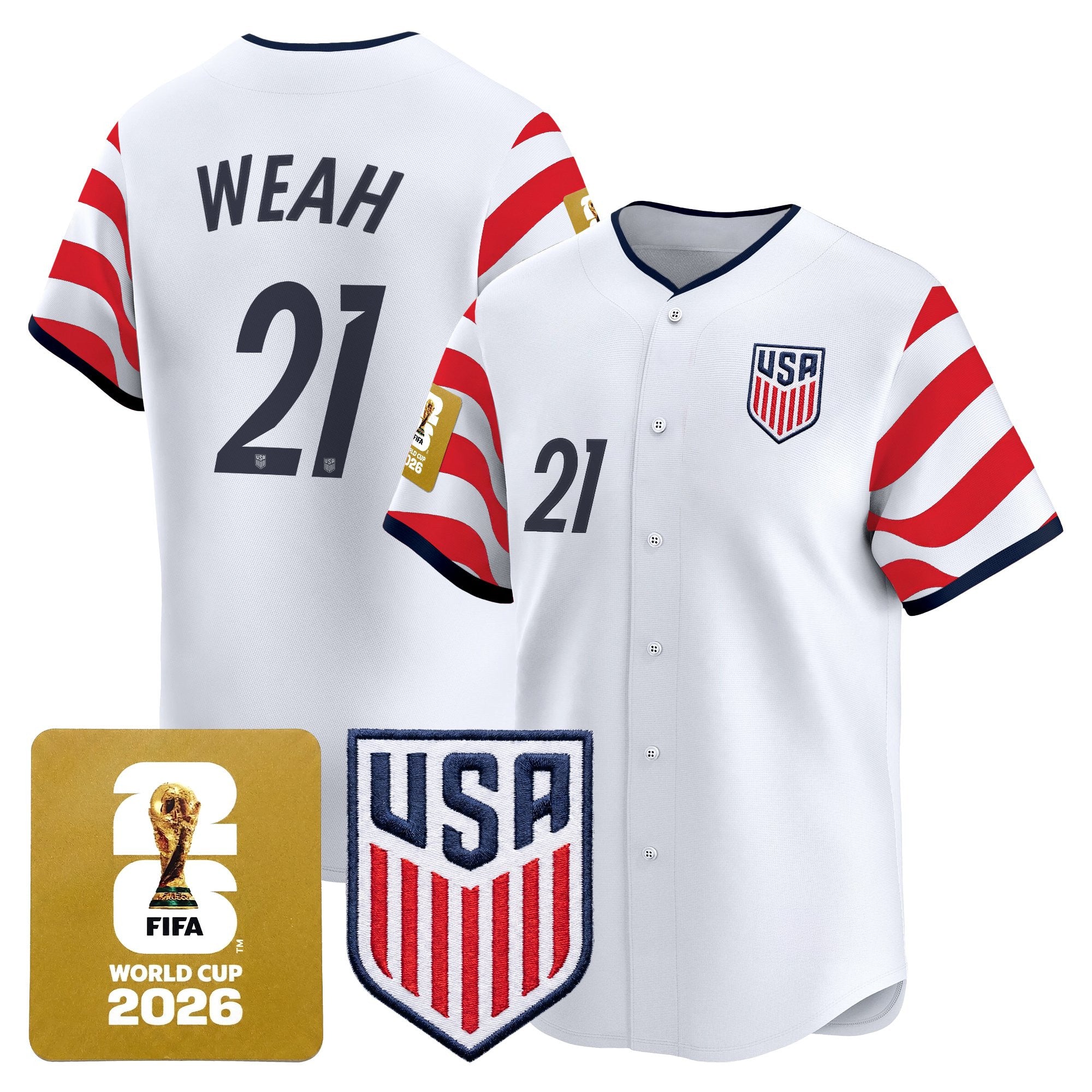 Men's USMNT 2026 World Cup Vapor Baseball Jersey - Stitched