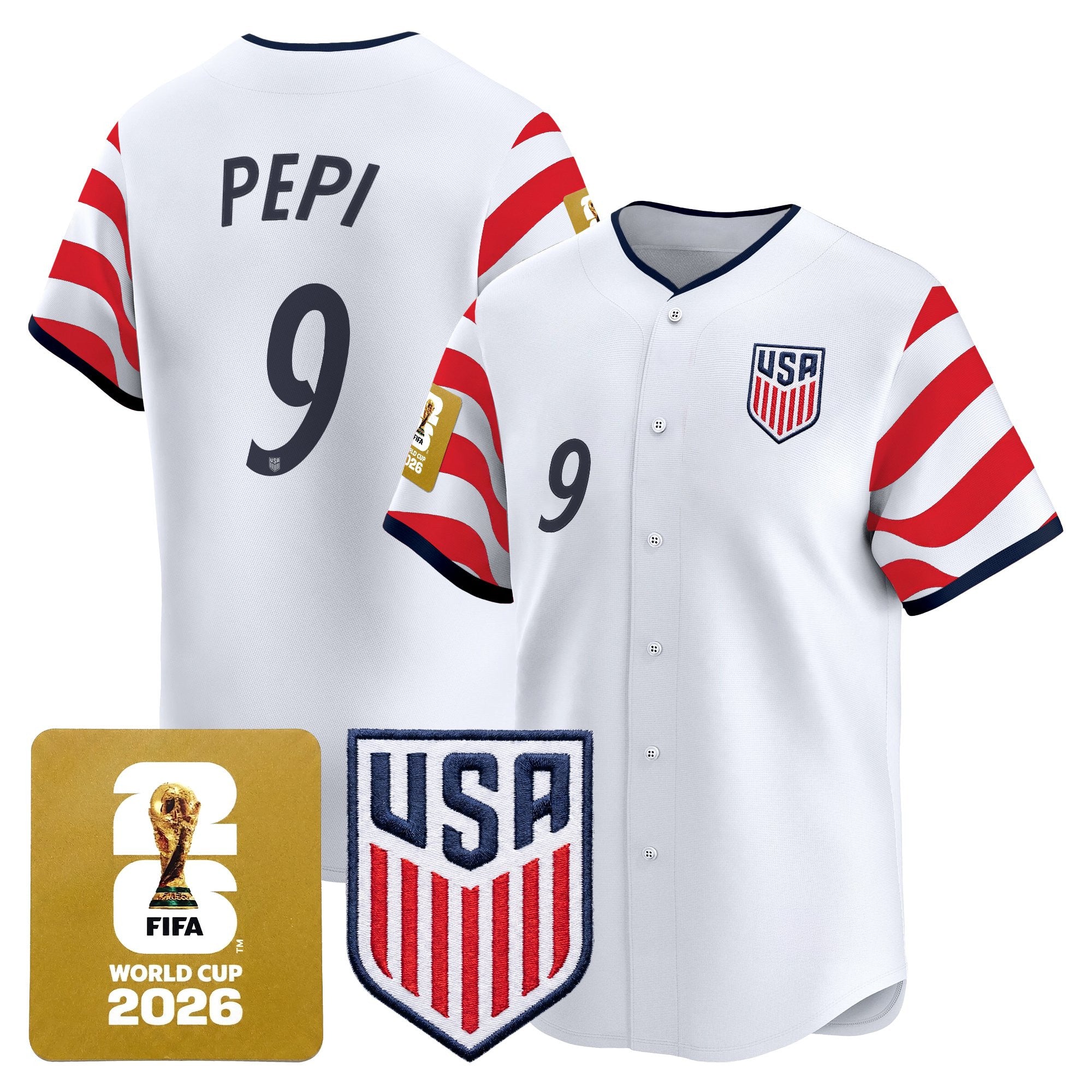 Men's USMNT 2026 World Cup Vapor Baseball Jersey - Stitched