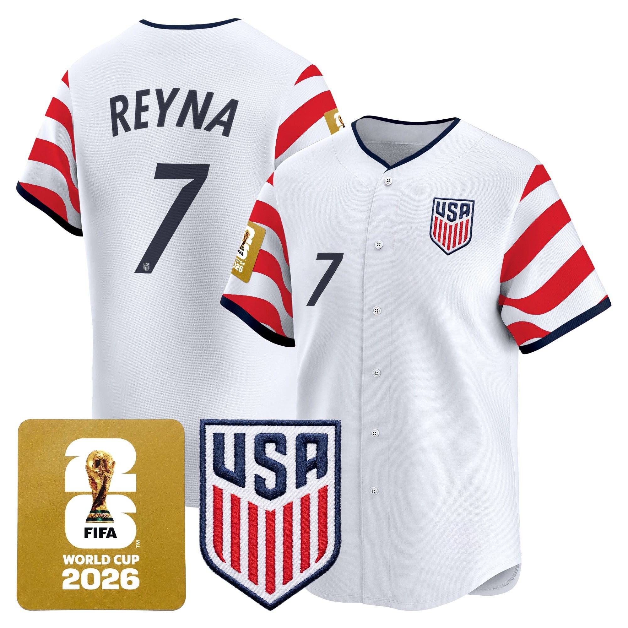 Men's USMNT 2026 World Cup Vapor Baseball Jersey - Stitched