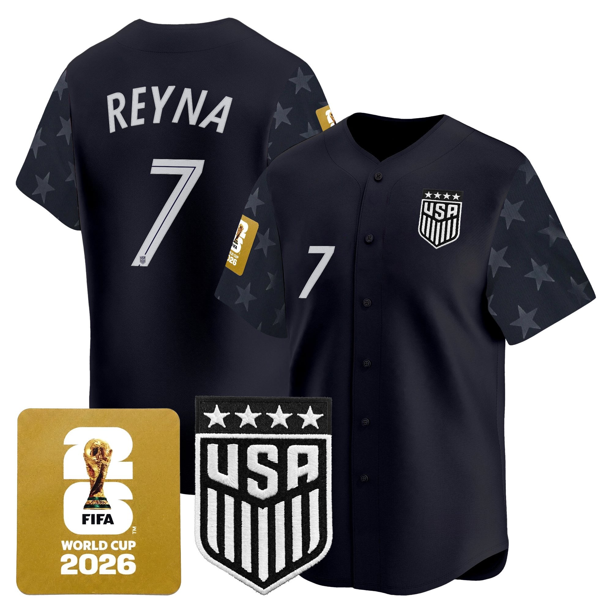 Men's USMNT 2026 World Cup Vapor Baseball Jersey - Stitched