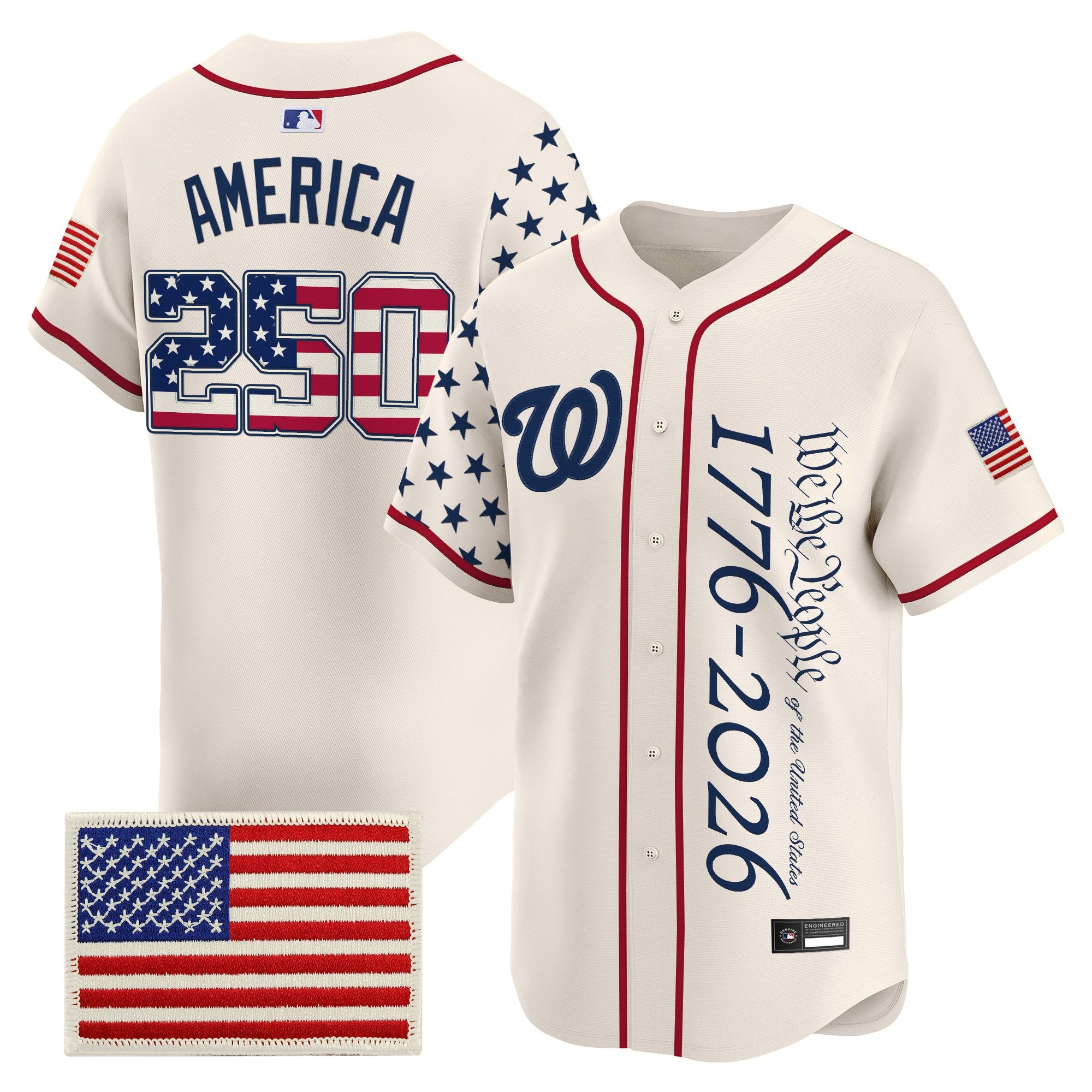 Men's Washington Nationals "America 250 Edition" Vapor Premier Limited Jersey V2 - All Stitched