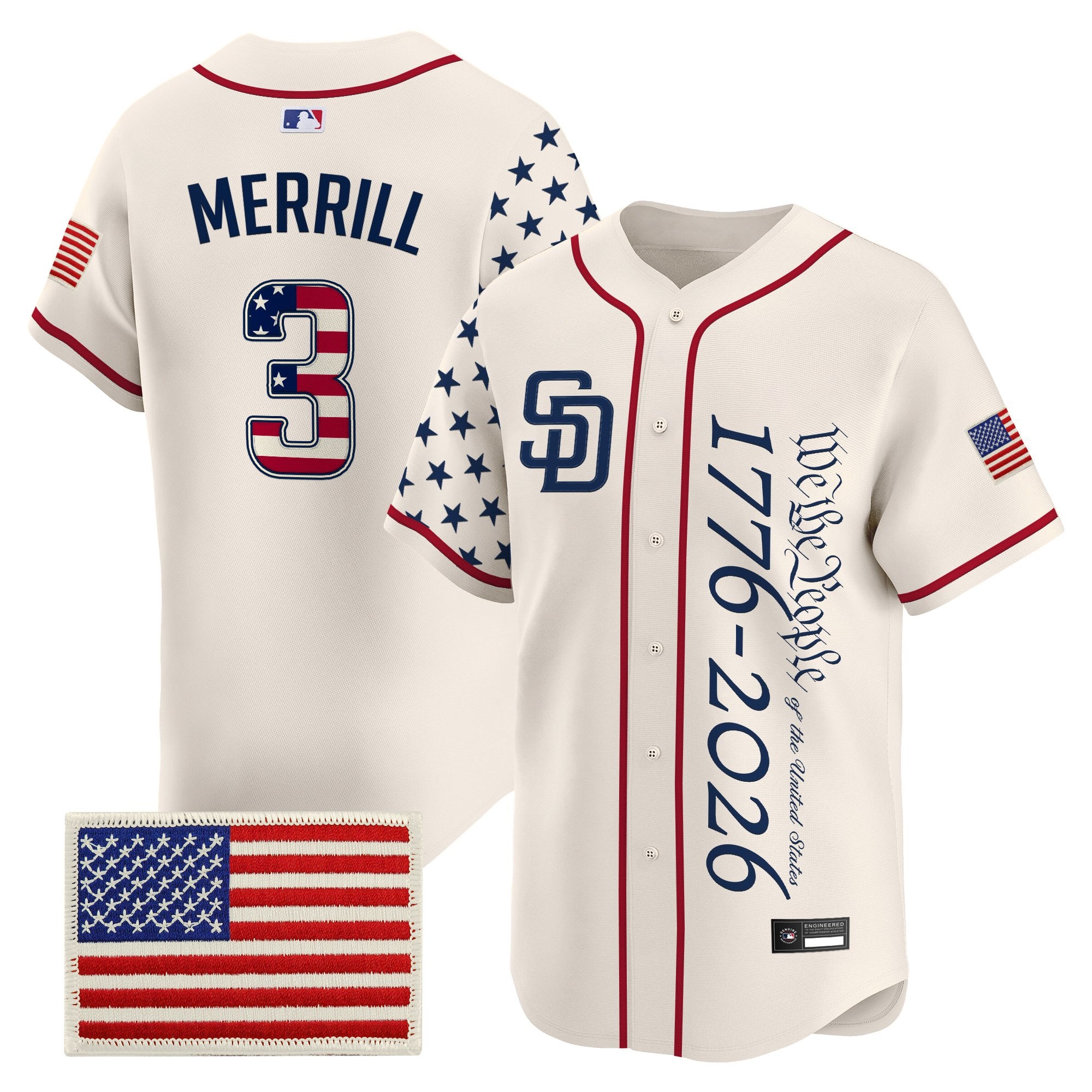 Men's San Diego Padres "America250 Edition" Vapor Premier Limited Jersey V2 - All Stitched