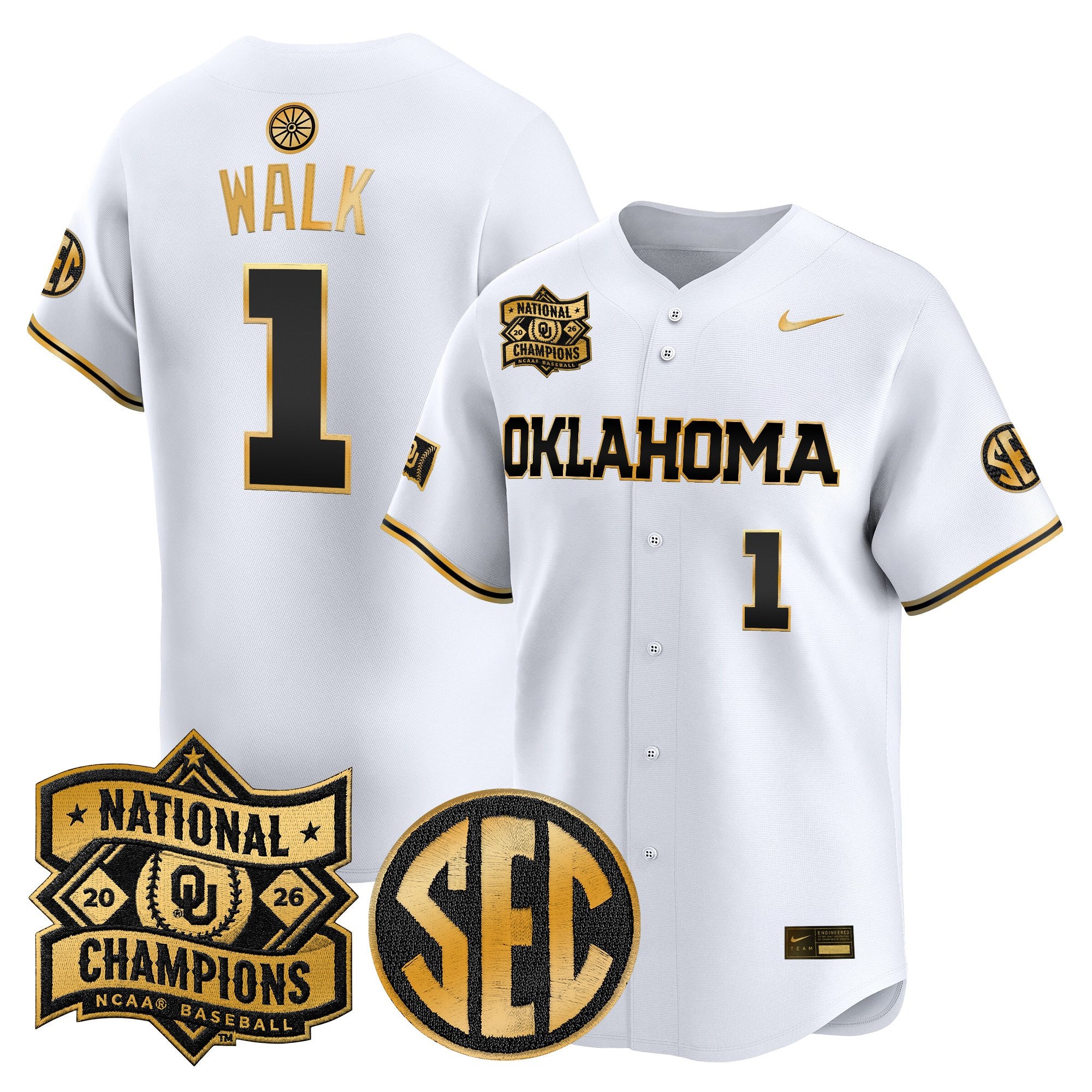 Men's Oklahoma Sooners 2026 National Champions Patch Vapor Premier Limited Jersey V2 - All Stitched