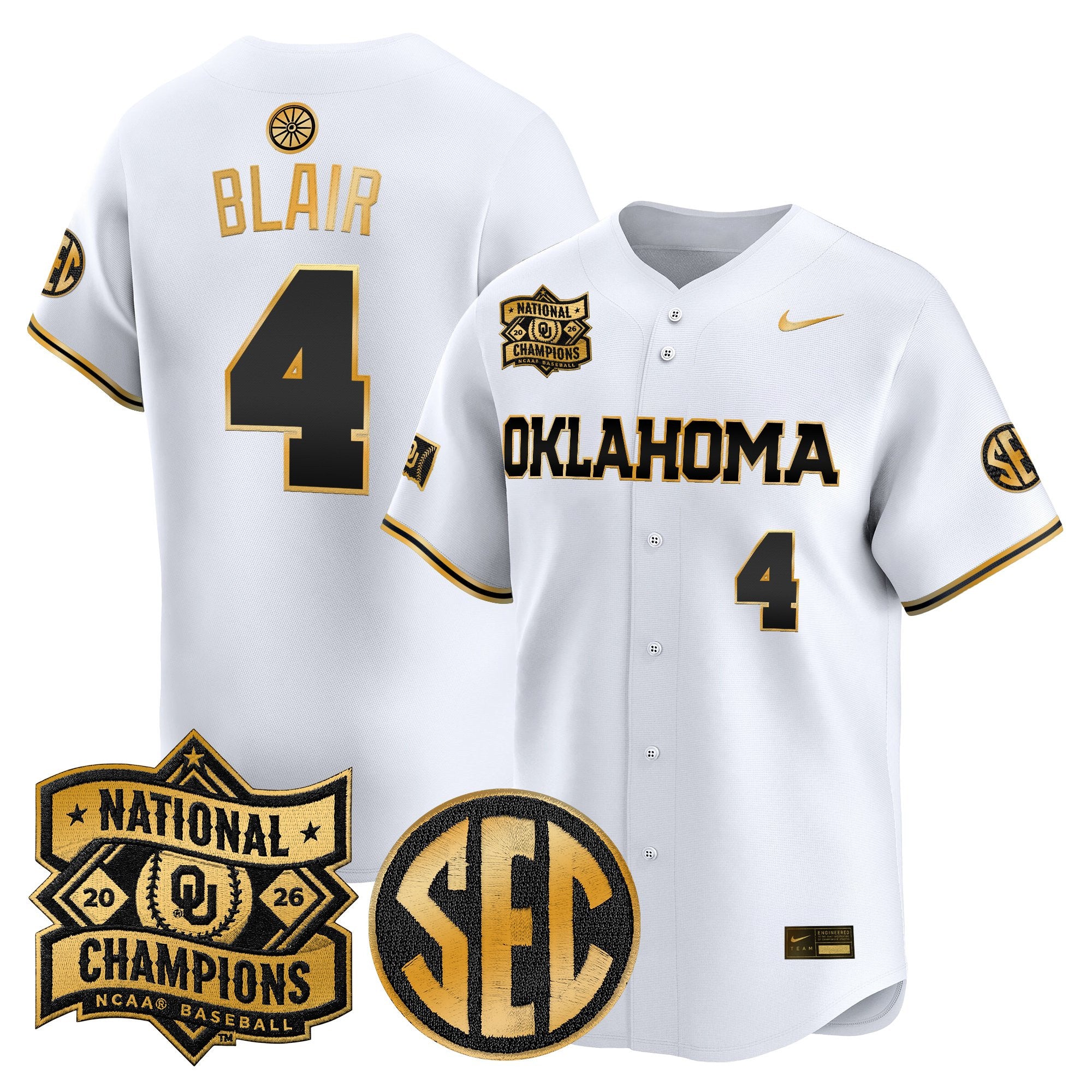 Men's Oklahoma Sooners 2026 National Champions Patch Vapor Premier Limited Jersey V2 - All Stitched