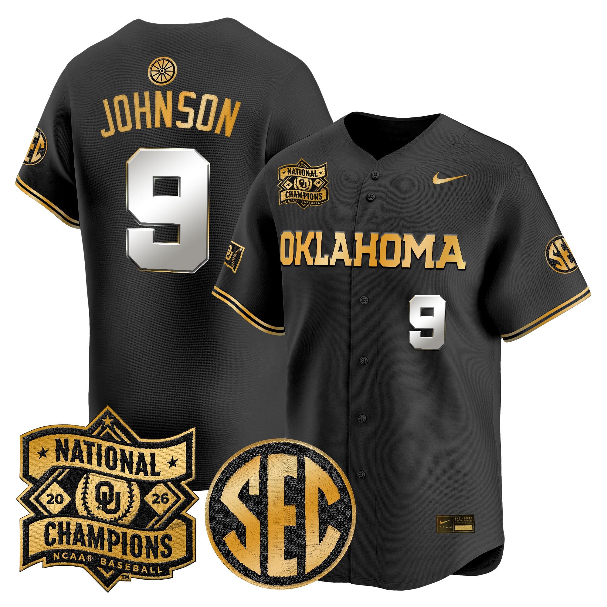 Men's Oklahoma Sooners 2026 National Champions Patch Vapor Premier Limited Jersey V2 - All Stitched