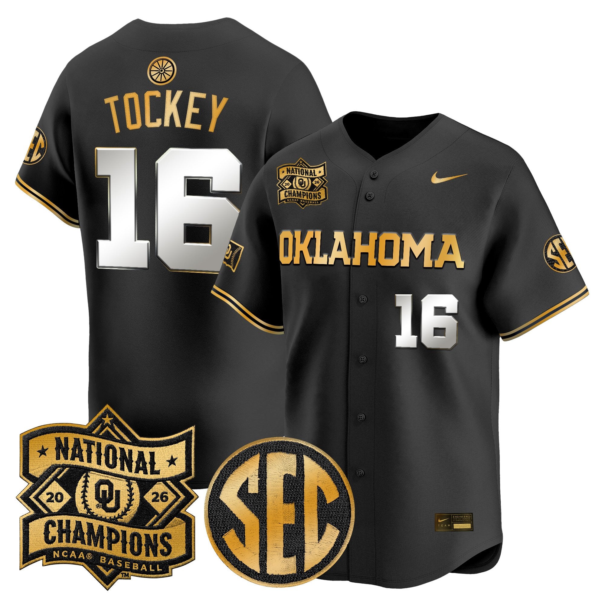 Men's Oklahoma Sooners 2026 National Champions Patch Vapor Premier Limited Jersey V2 - All Stitched