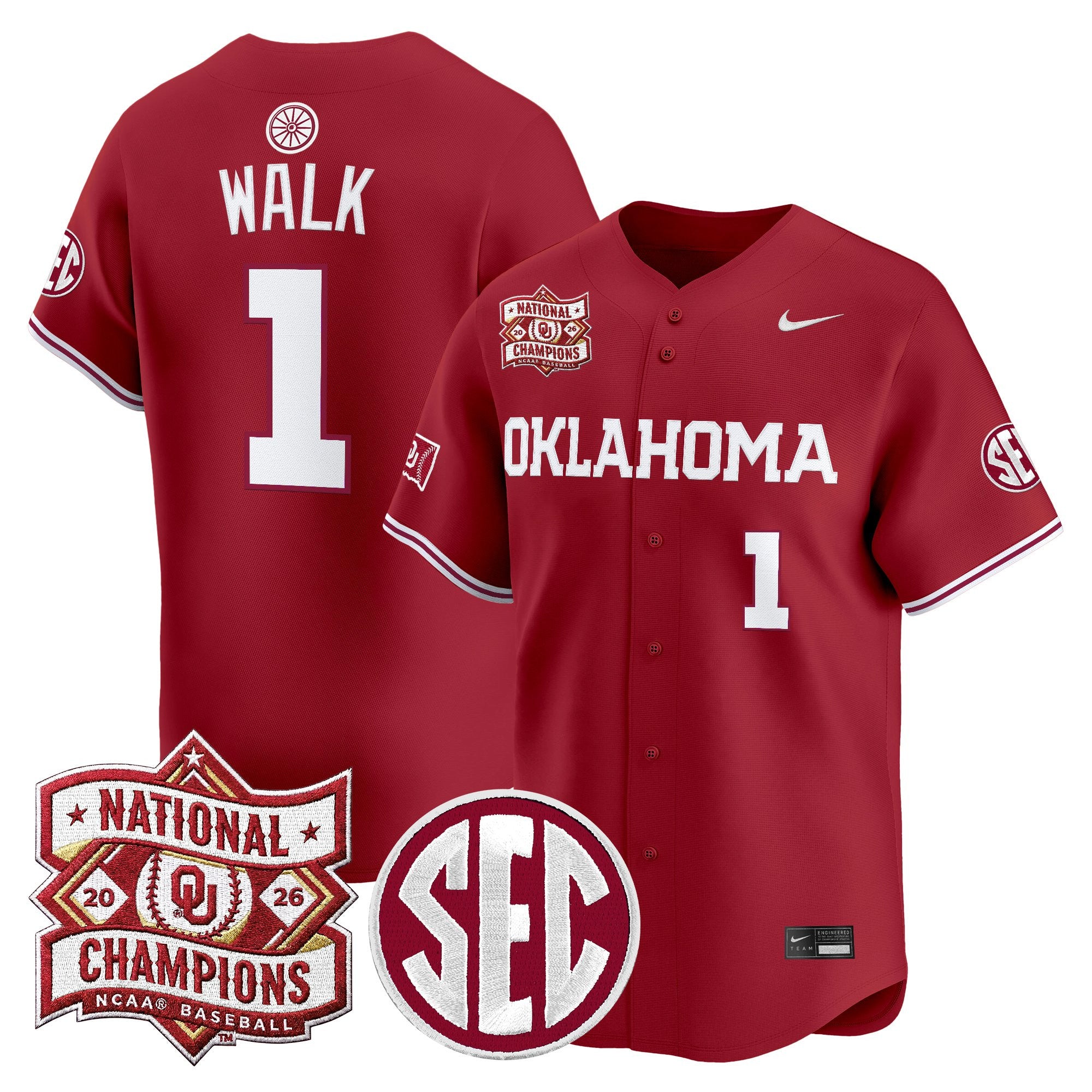 Men's Oklahoma Sooners 2026 National Champions Patch Vapor Premier Limited Jersey V2 - All Stitched