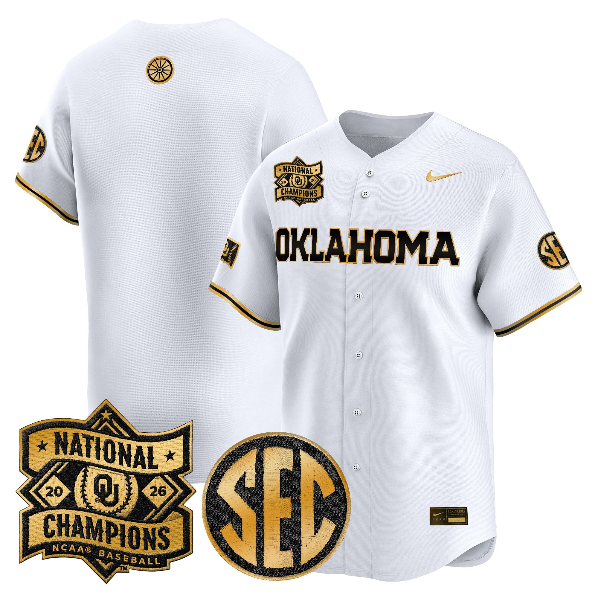 Men's Oklahoma Sooners 2026 National Champions Patch Vapor Premier Limited Jersey V2 - All Stitched
