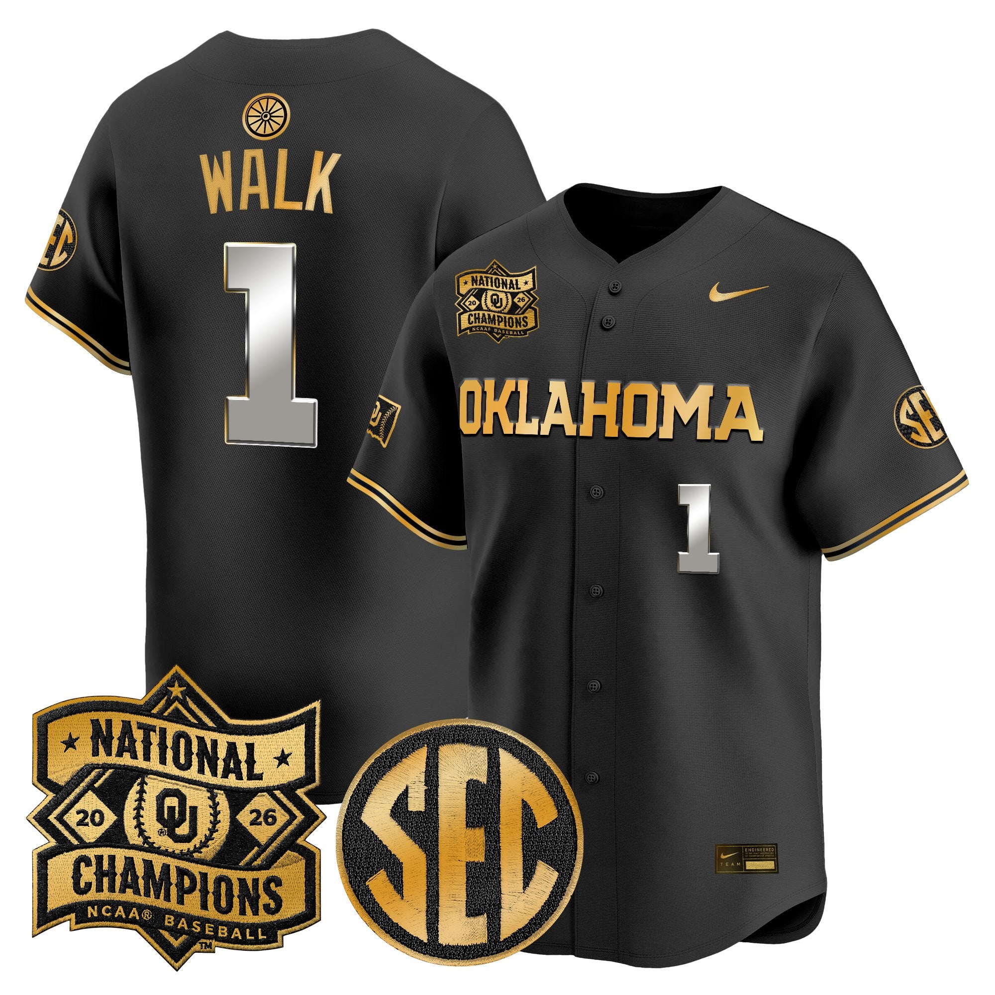 Men's Oklahoma Sooners 2026 National Champions Patch Vapor Premier Limited Jersey V2 - All Stitched