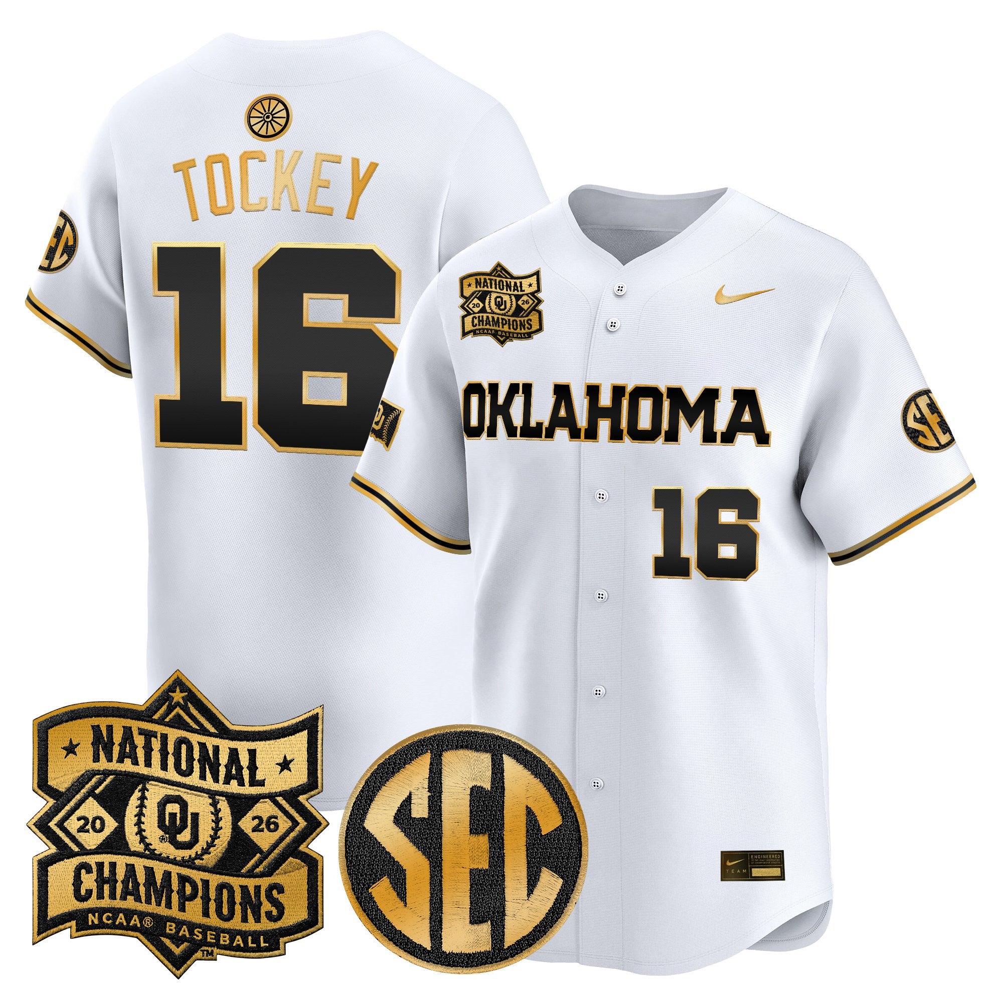 Men's Oklahoma Sooners 2026 National Champions Patch Vapor Premier Limited Jersey V2 - All Stitched