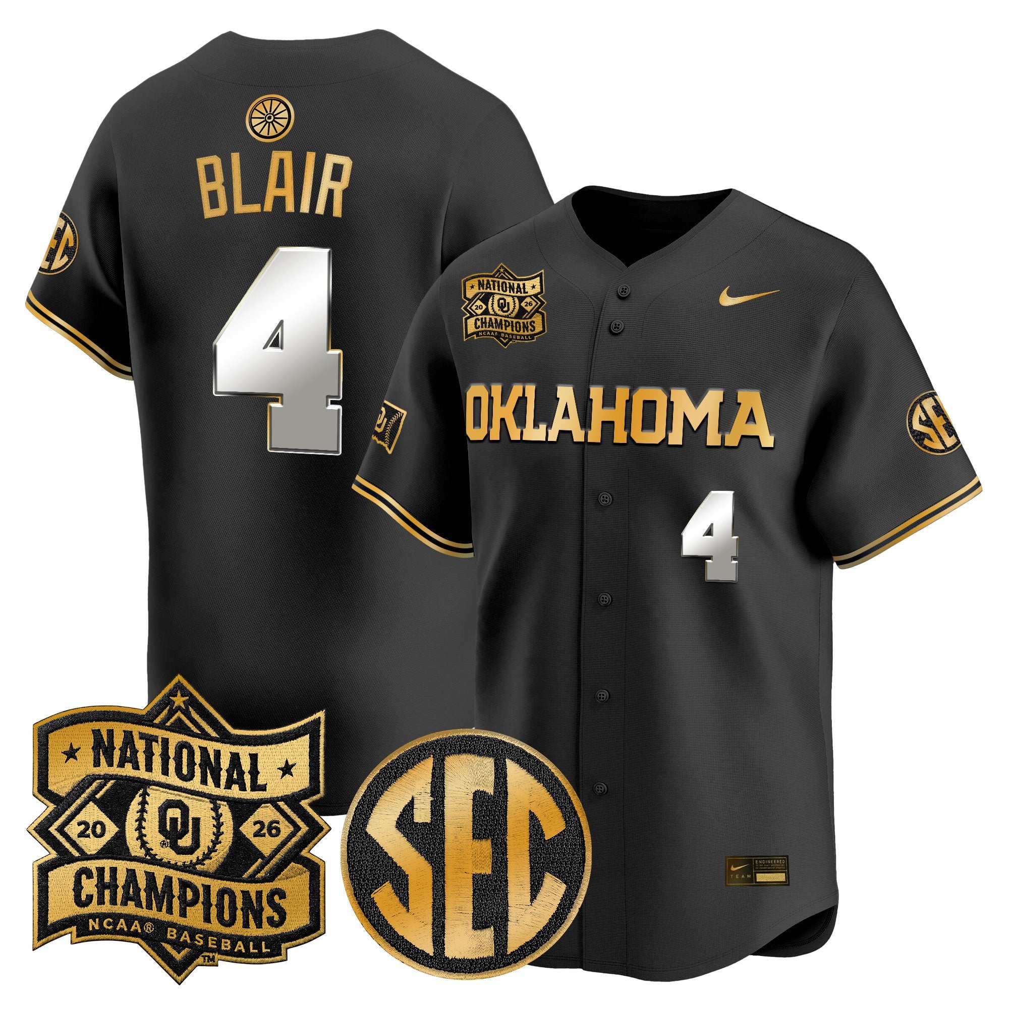 Men's Oklahoma Sooners 2026 National Champions Patch Vapor Premier Limited Jersey V2 - All Stitched