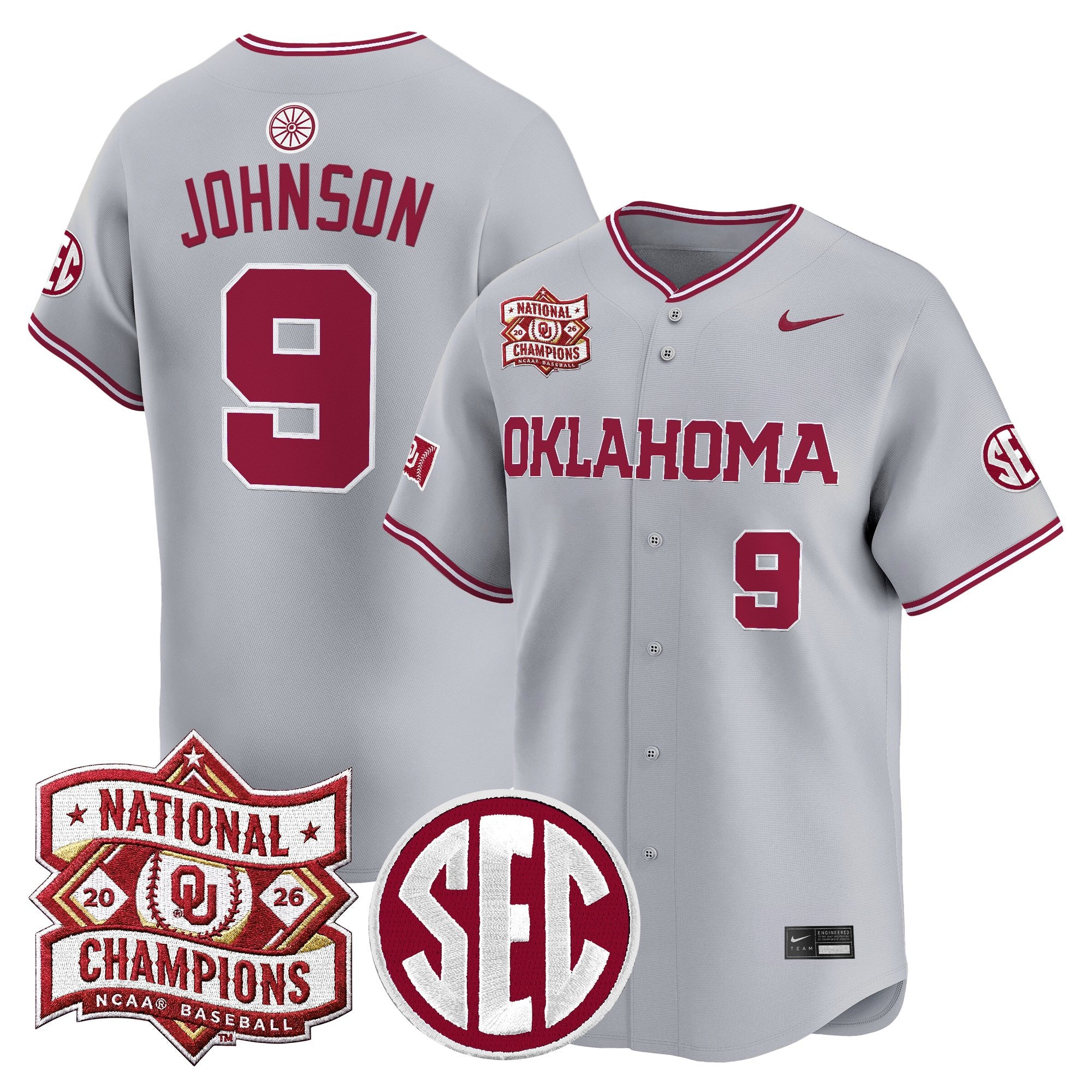 Men's Oklahoma Sooners 2026 National Champions Patch Vapor Premier Limited Jersey V2 - All Stitched
