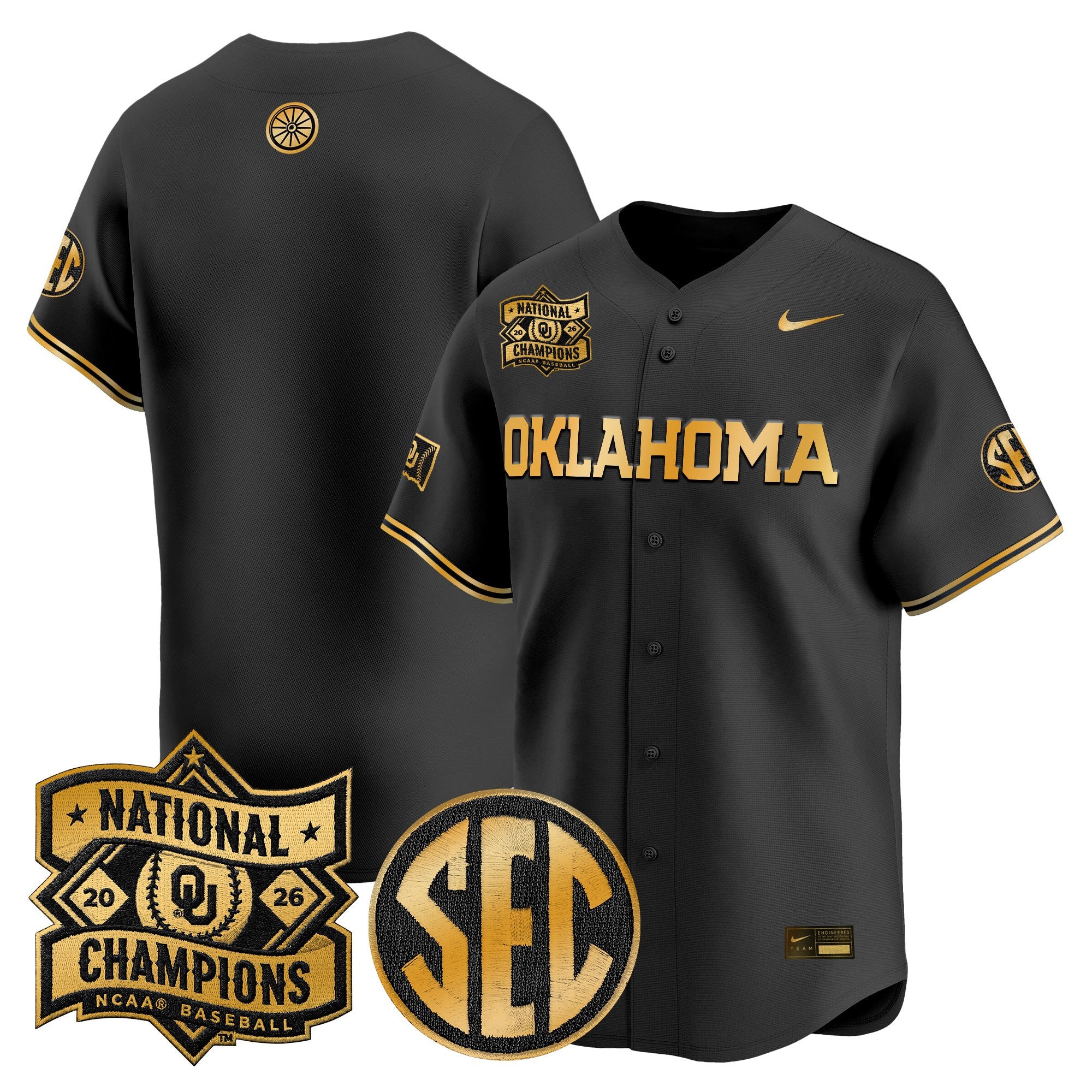 Men's Oklahoma Sooners 2026 National Champions Patch Vapor Premier Limited Jersey V2 - All Stitched