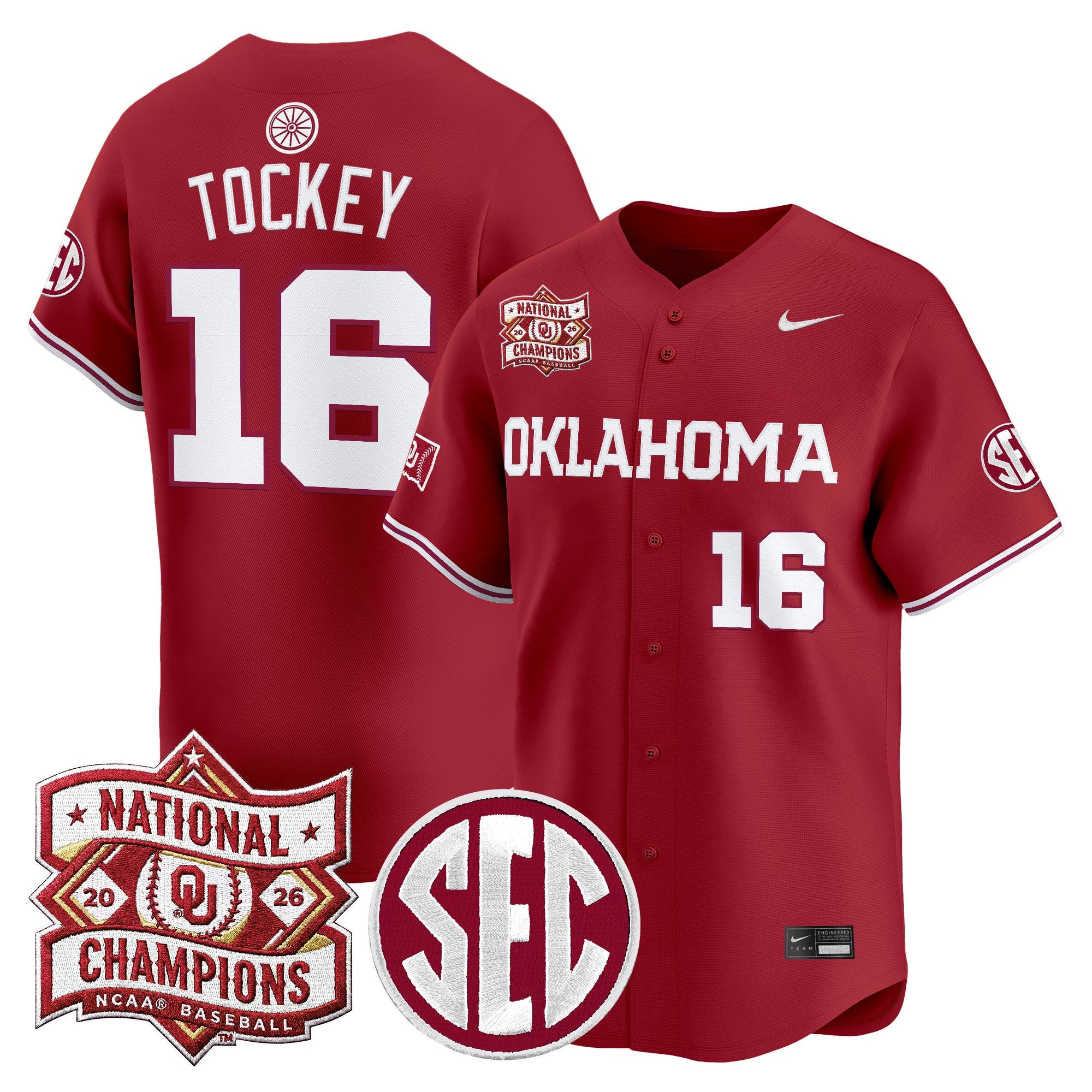 Men's Oklahoma Sooners 2026 National Champions Patch Vapor Premier Limited Jersey V2 - All Stitched