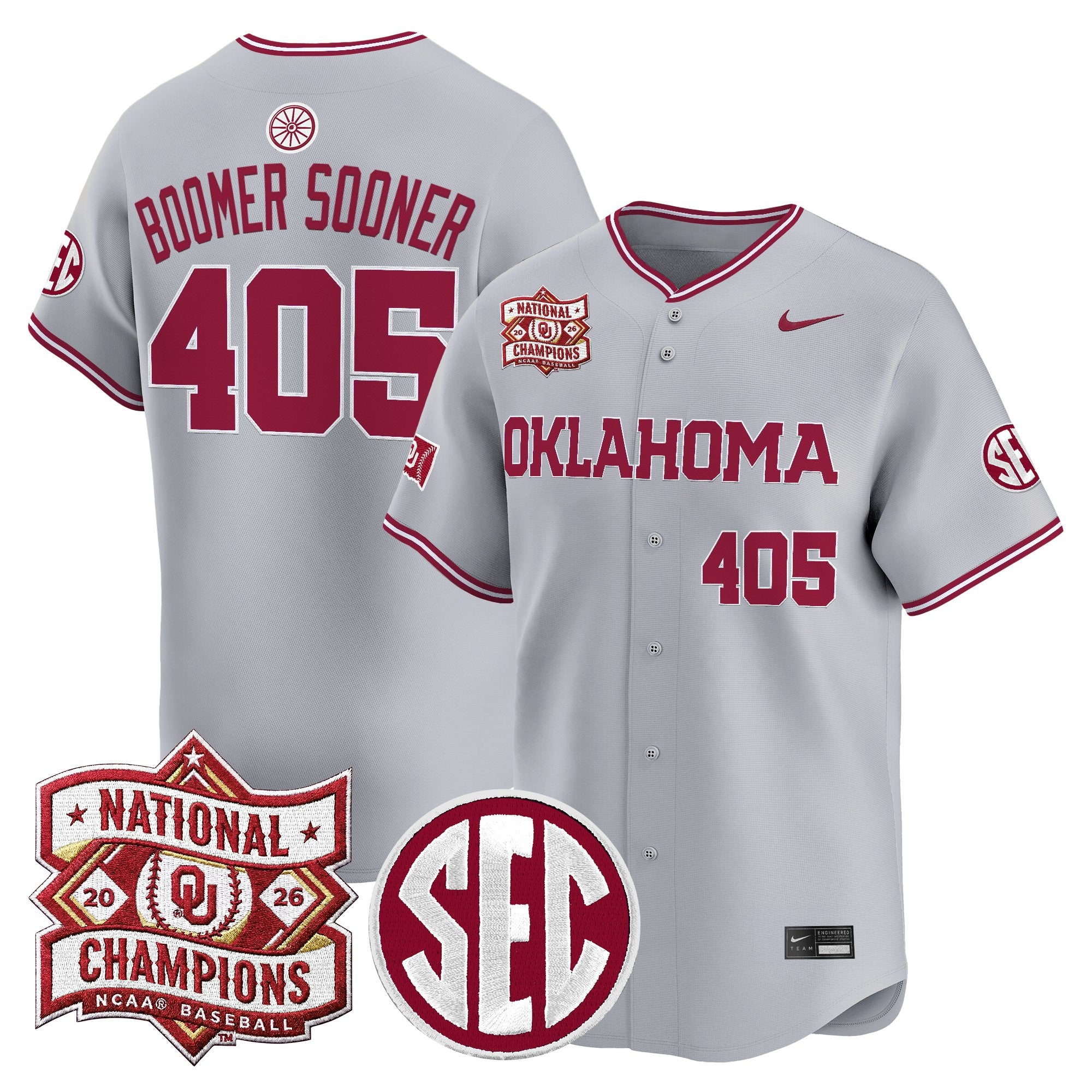 Men's Oklahoma Sooners 2026 National Champions Patch Vapor Premier Limited Jersey V2 - All Stitched