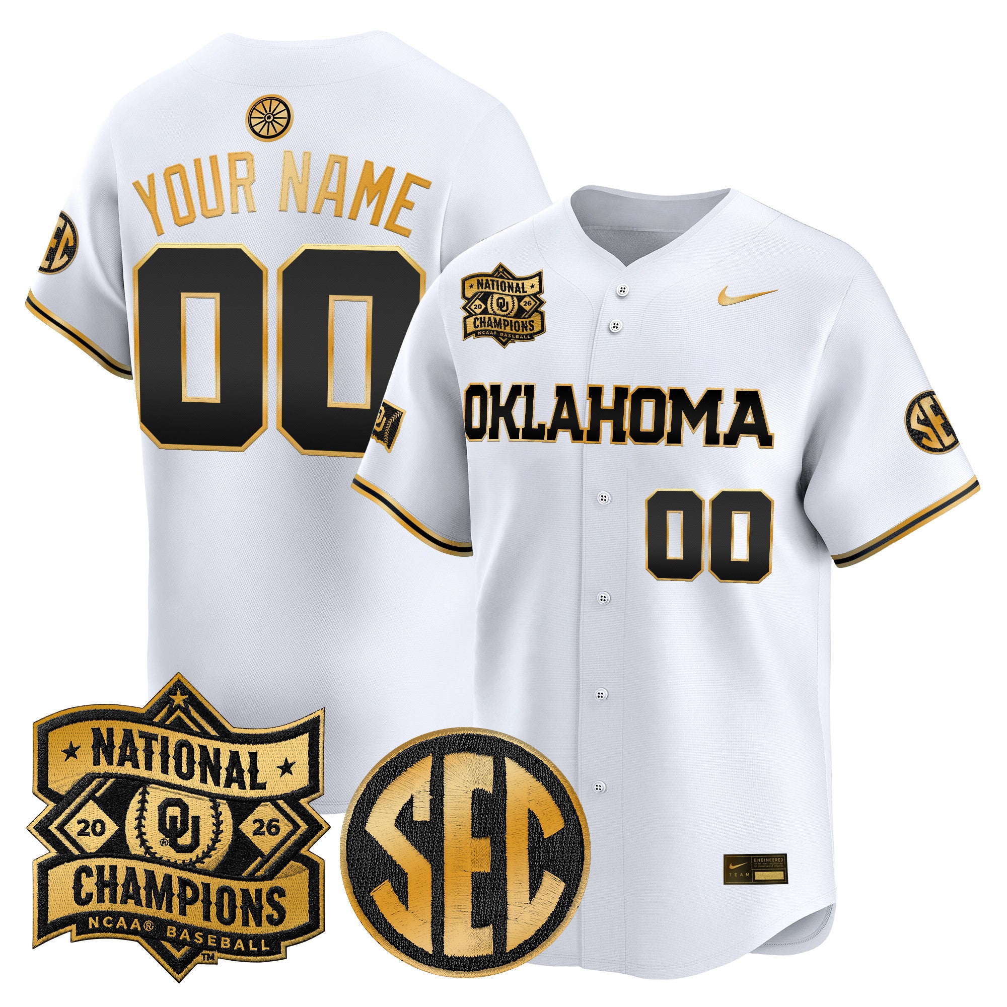 Oklahoma Sooners 2026 National Champions Patch Vapor Premier Limited Custom Jersey V2 - All Stitched