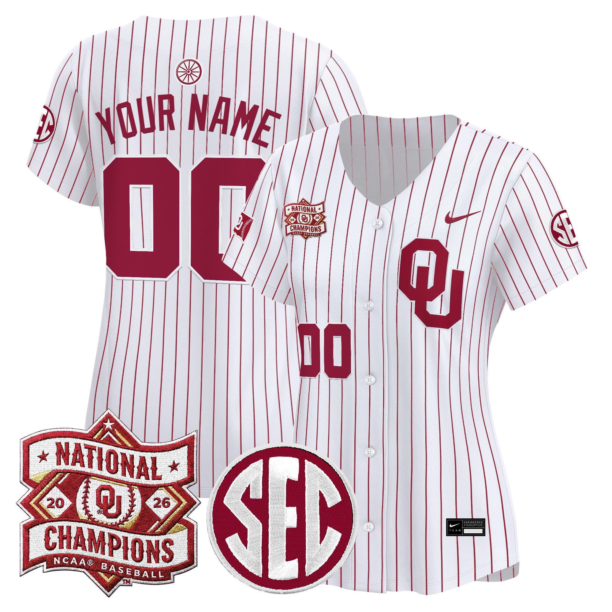 Oklahoma Sooners 2026 National Champions Patch Vapor Premier Limited Custom Jersey - All Stitched