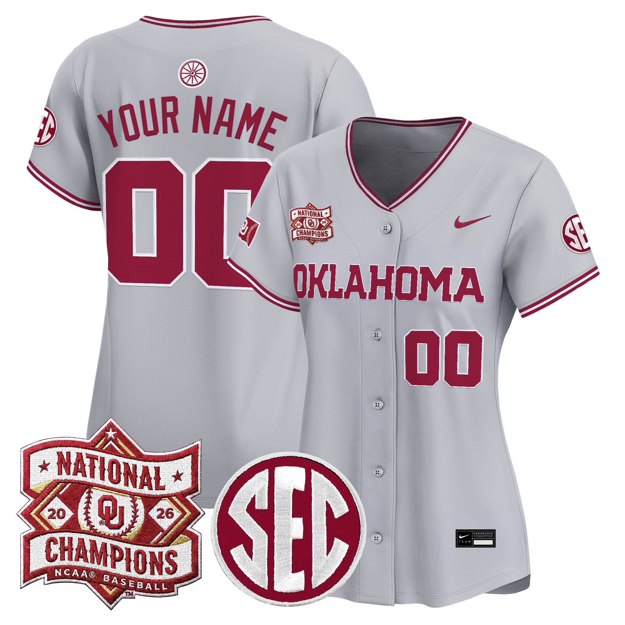 Oklahoma Sooners 2026 National Champions Patch Vapor Premier Limited Custom Jersey - All Stitched