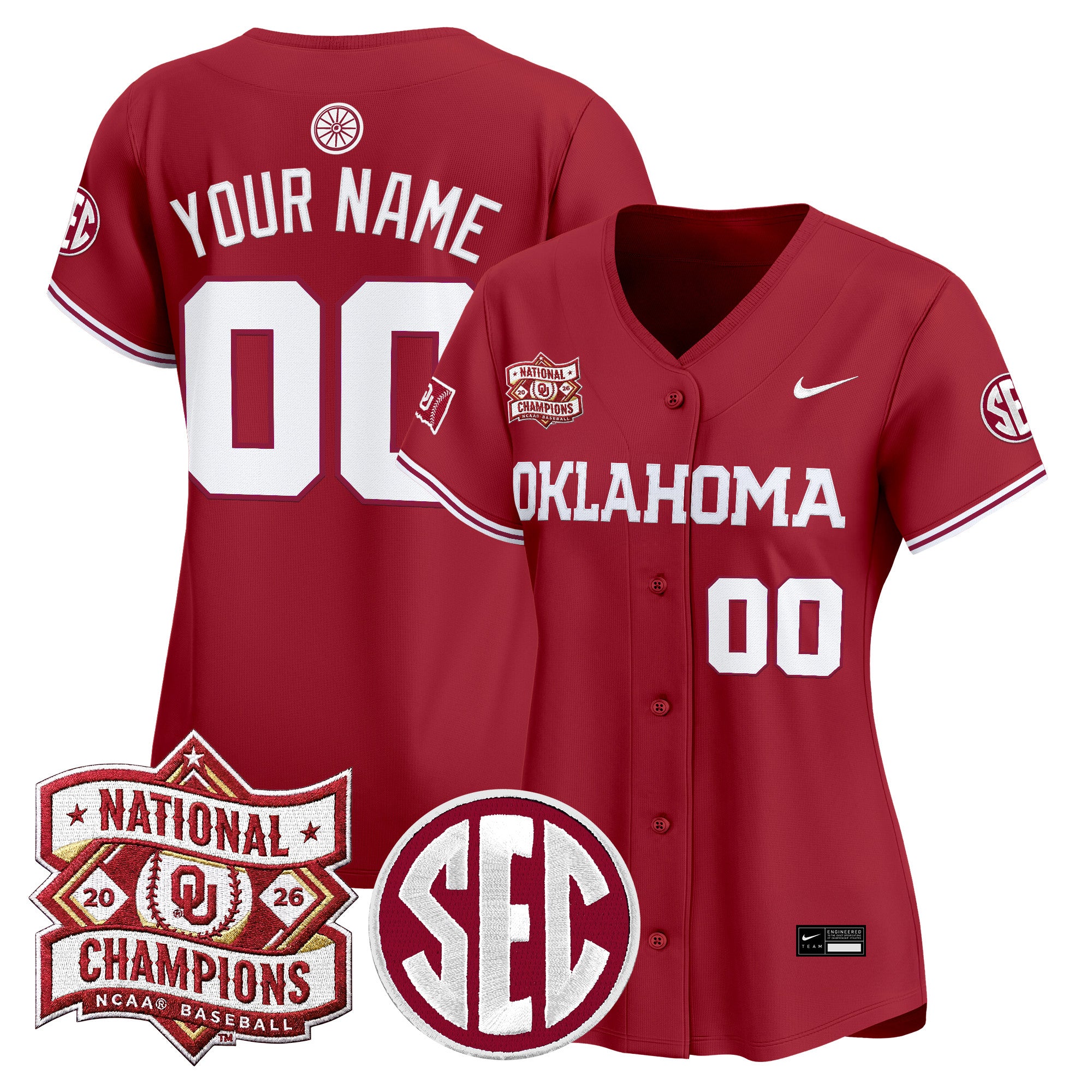 Oklahoma Sooners 2026 National Champions Patch Vapor Premier Limited Custom Jersey - All Stitched