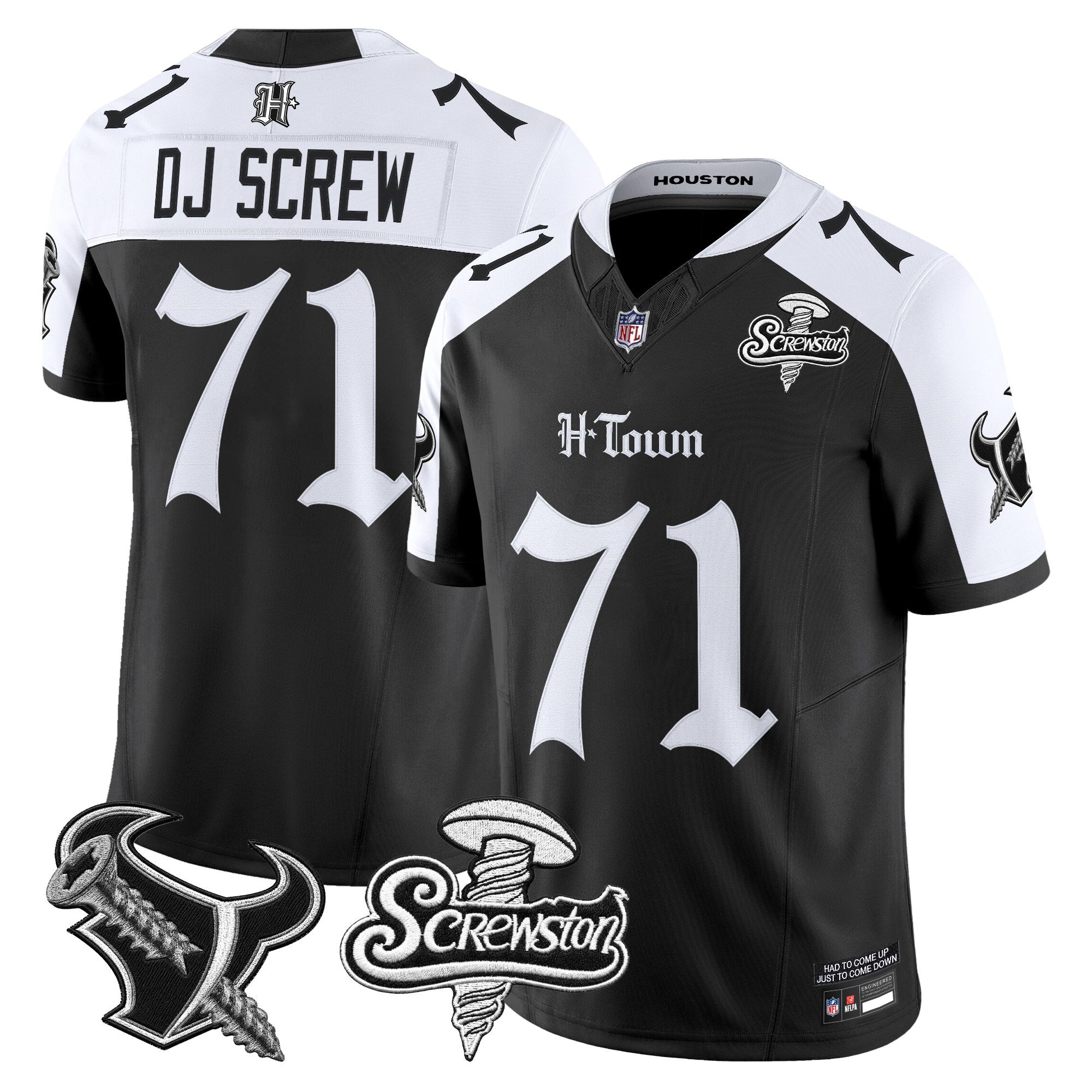 Men's Houston Texans DJ Screw Vapor Limited Jersey - Gothic Edition - All Stitched