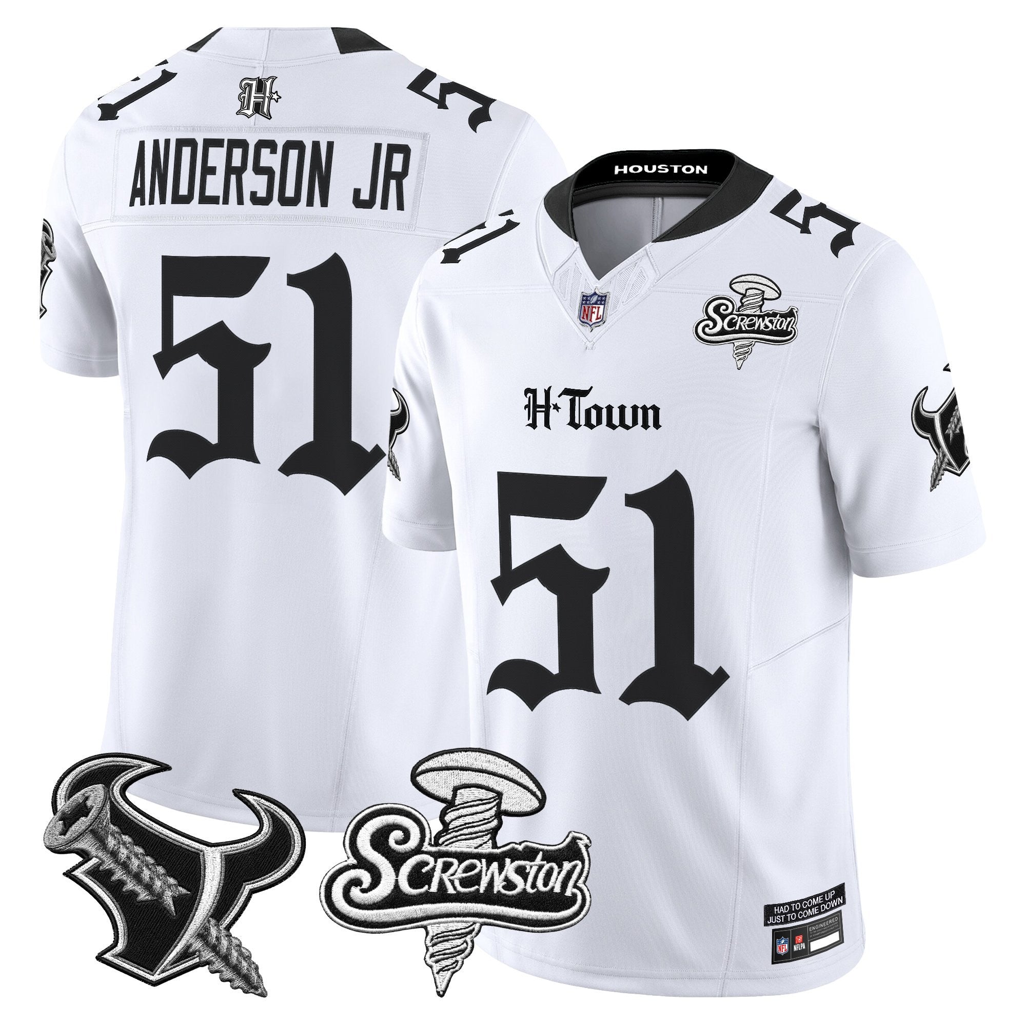Men's Houston Texans DJ Screw Vapor Limited Jersey - Gothic Edition - All Stitched