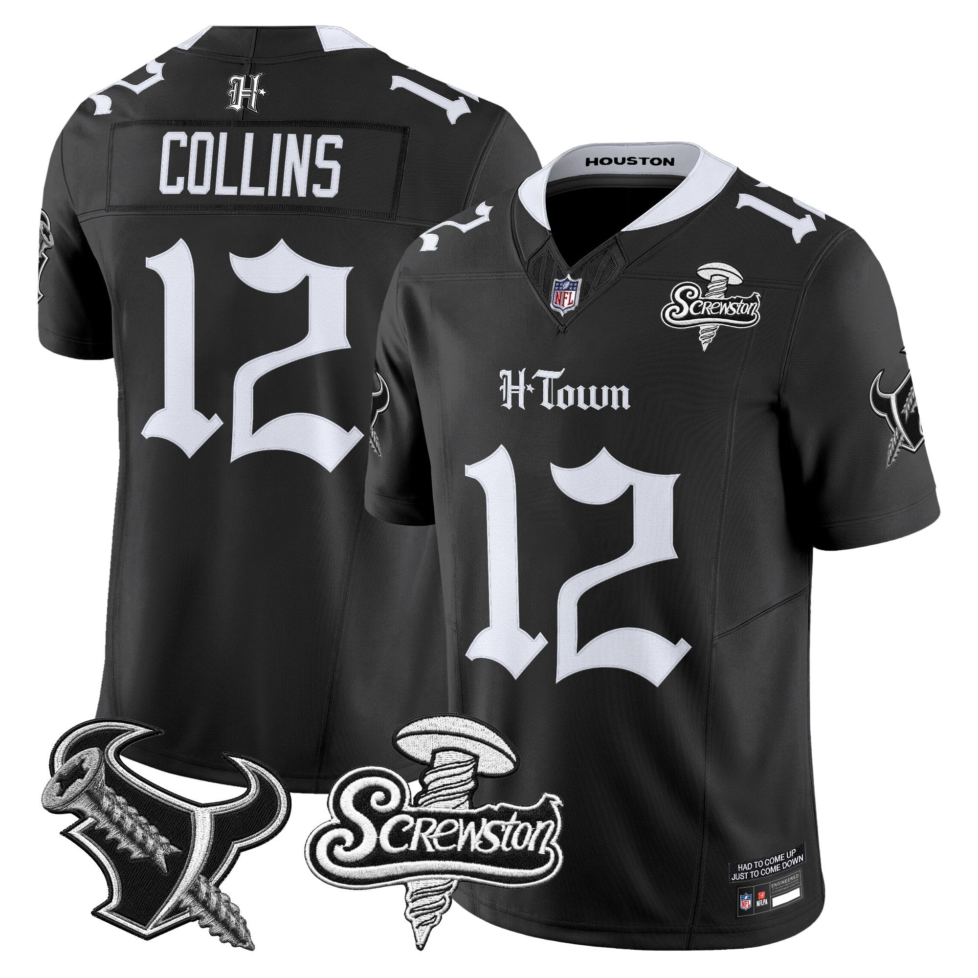 Men's Houston Texans DJ Screw Vapor Limited Jersey - Gothic Edition - All Stitched
