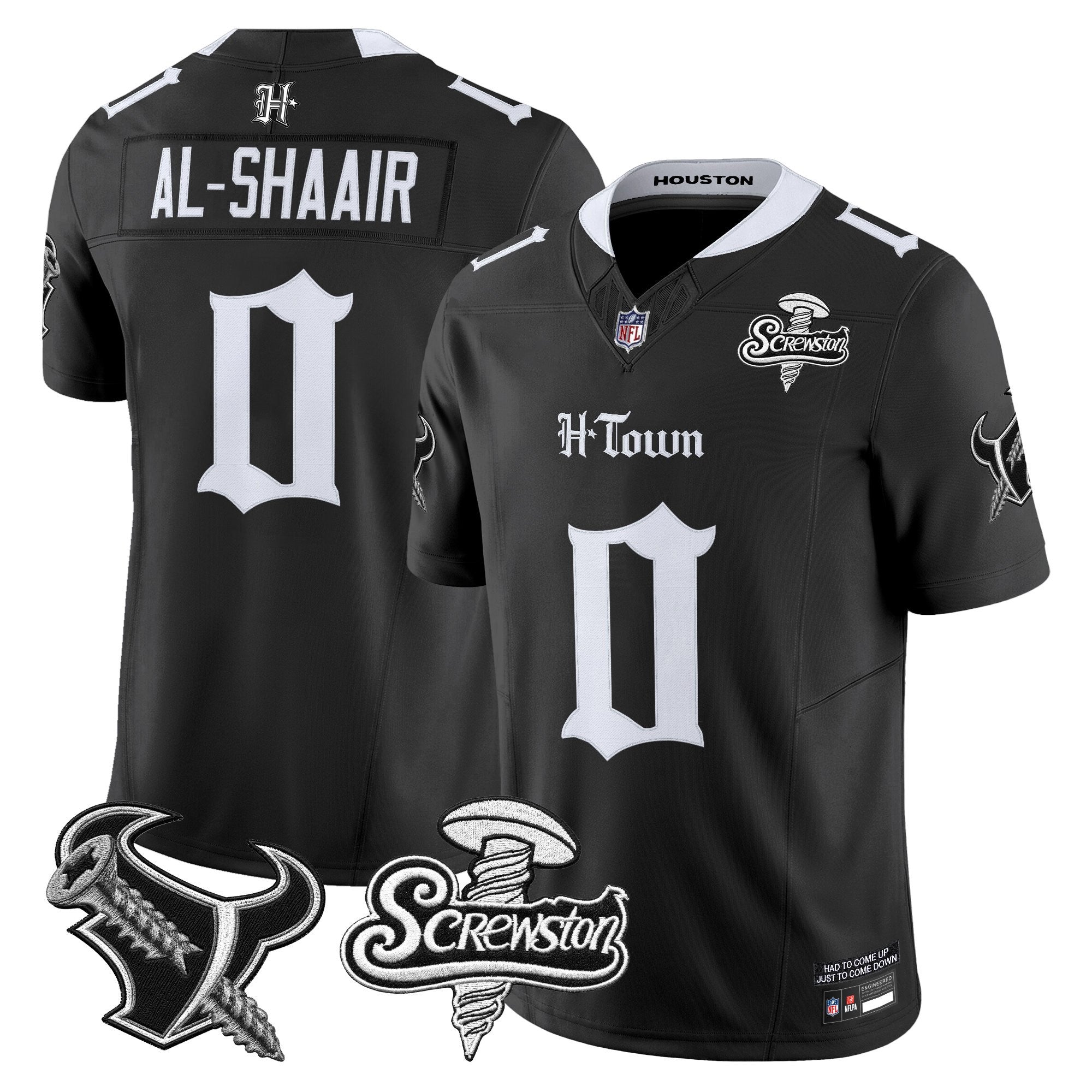 Men's Houston Texans DJ Screw Vapor Limited Jersey - Gothic Edition - All Stitched